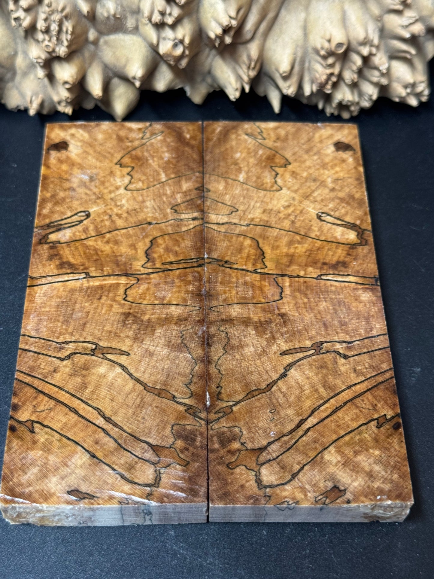 SM7 Stabilized Spalted Sugar Maple Knife Scales 1911 Grips Natural
