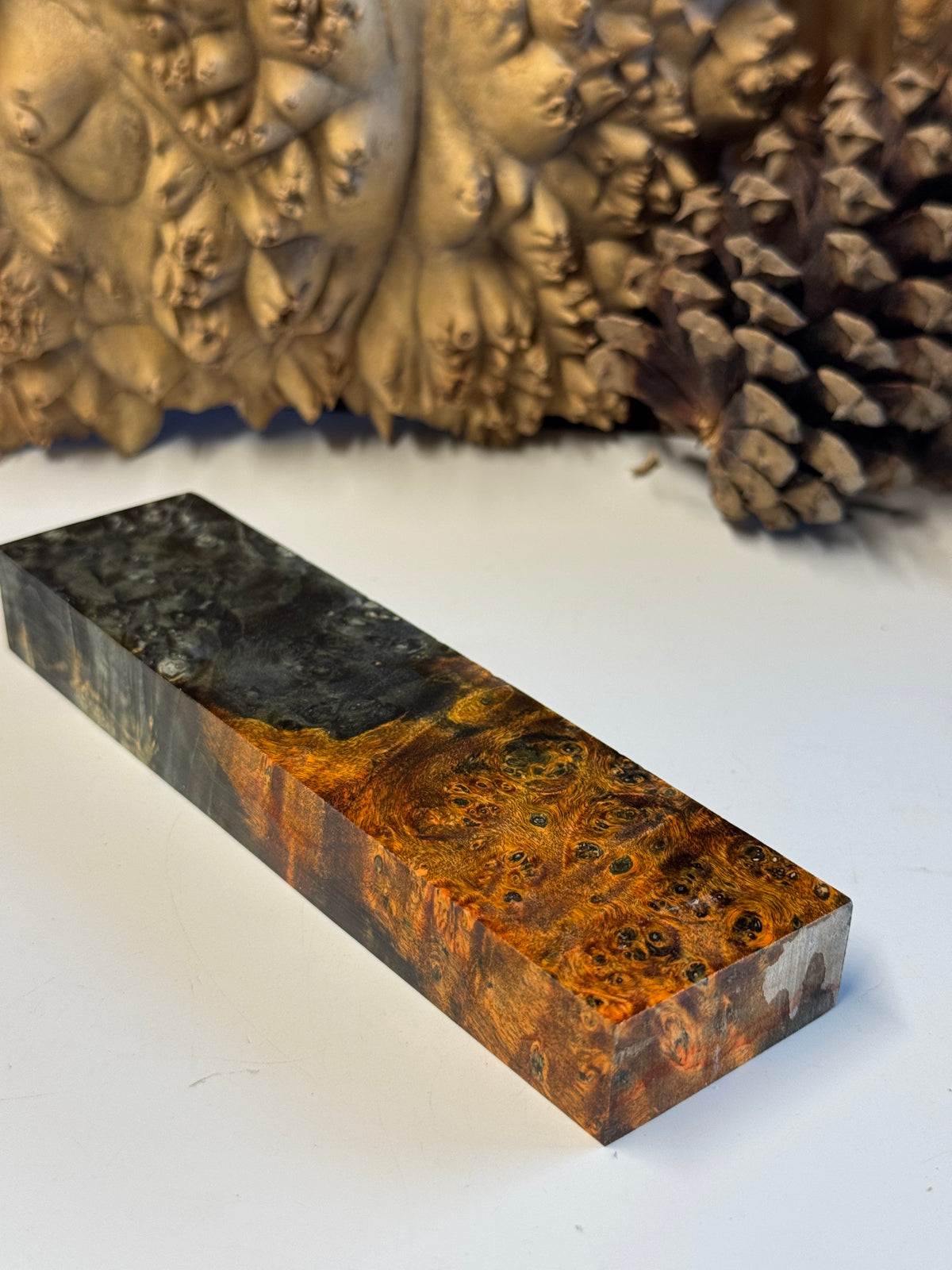 Stabilized Box Elder Burl Knife Block 1911 Grips Handle Material BE32
