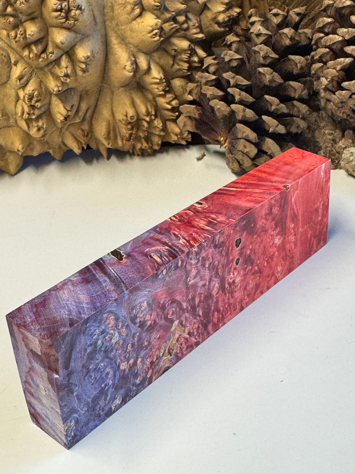Stabilized Box Elder Burl Knife Block 1911 Grips Handle Material BE33