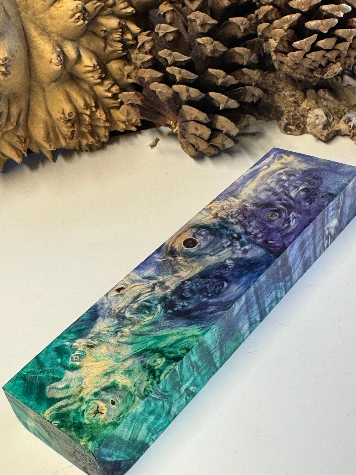 Stabilized Box Elder Burl Knife Block 1911 Grips Handle Material BE35