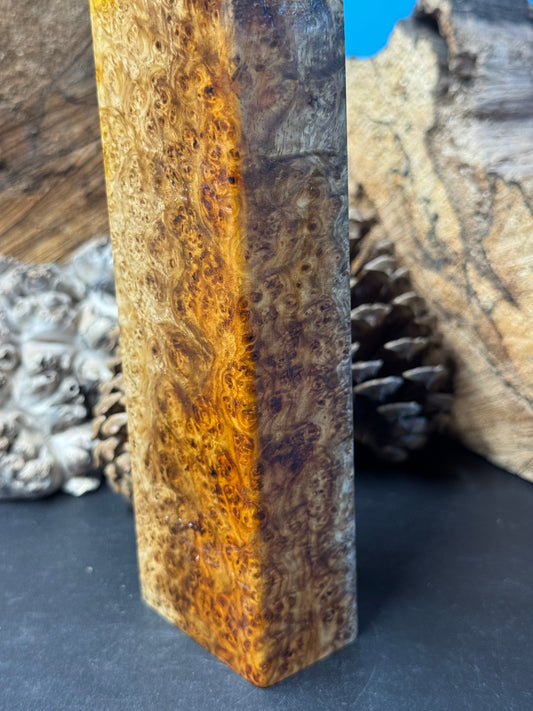 Stabilized K&G Amboyna Burl – Knife Handle, 1911 Grip & Turning Blank AB14