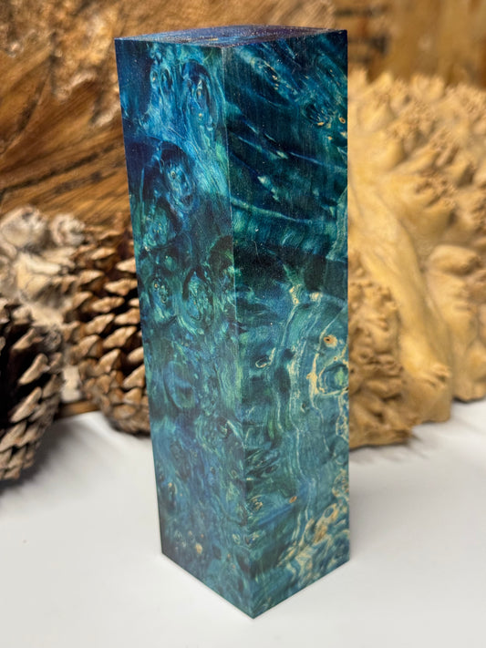 BE2 Stabilized Box Elder Burl Block Knife scales/Grips/ Game Call/Turning