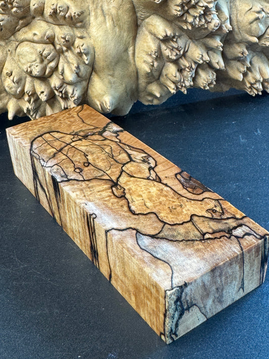SM20 Stabilized Spalted Sugar Maple Knife Scales/Block 1911 Grips Natural