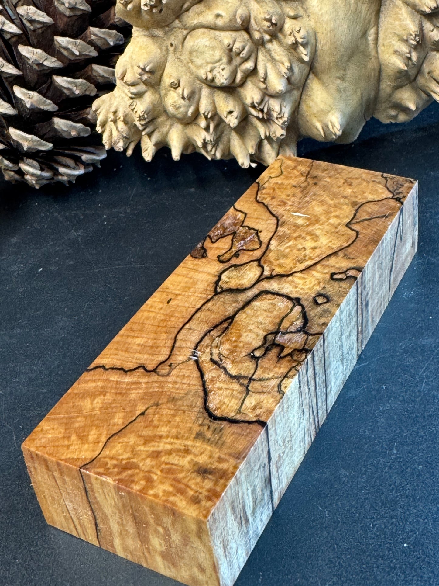 SM21 Stabilized Spalted Sugar Maple Knife Scales/Block 1911 Grips Natural