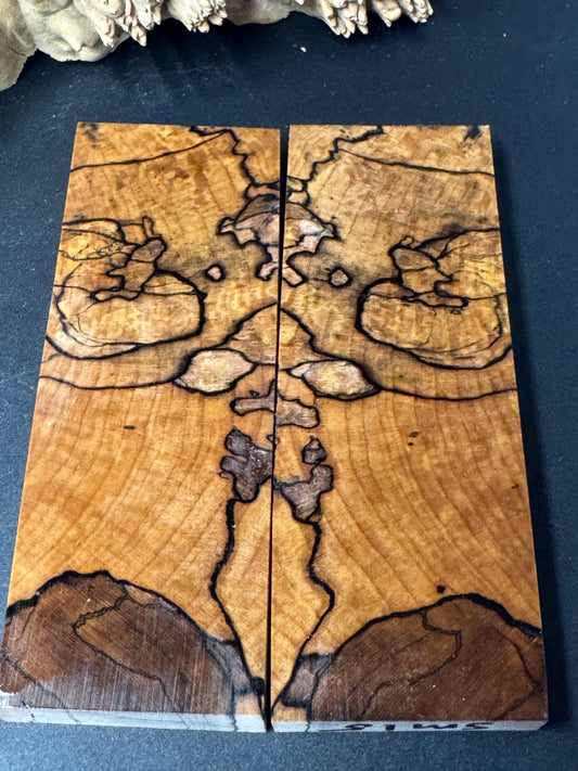 SM15 Stabilized Spalted Sugar Maple Knife Scales 1911 Grips Natural
