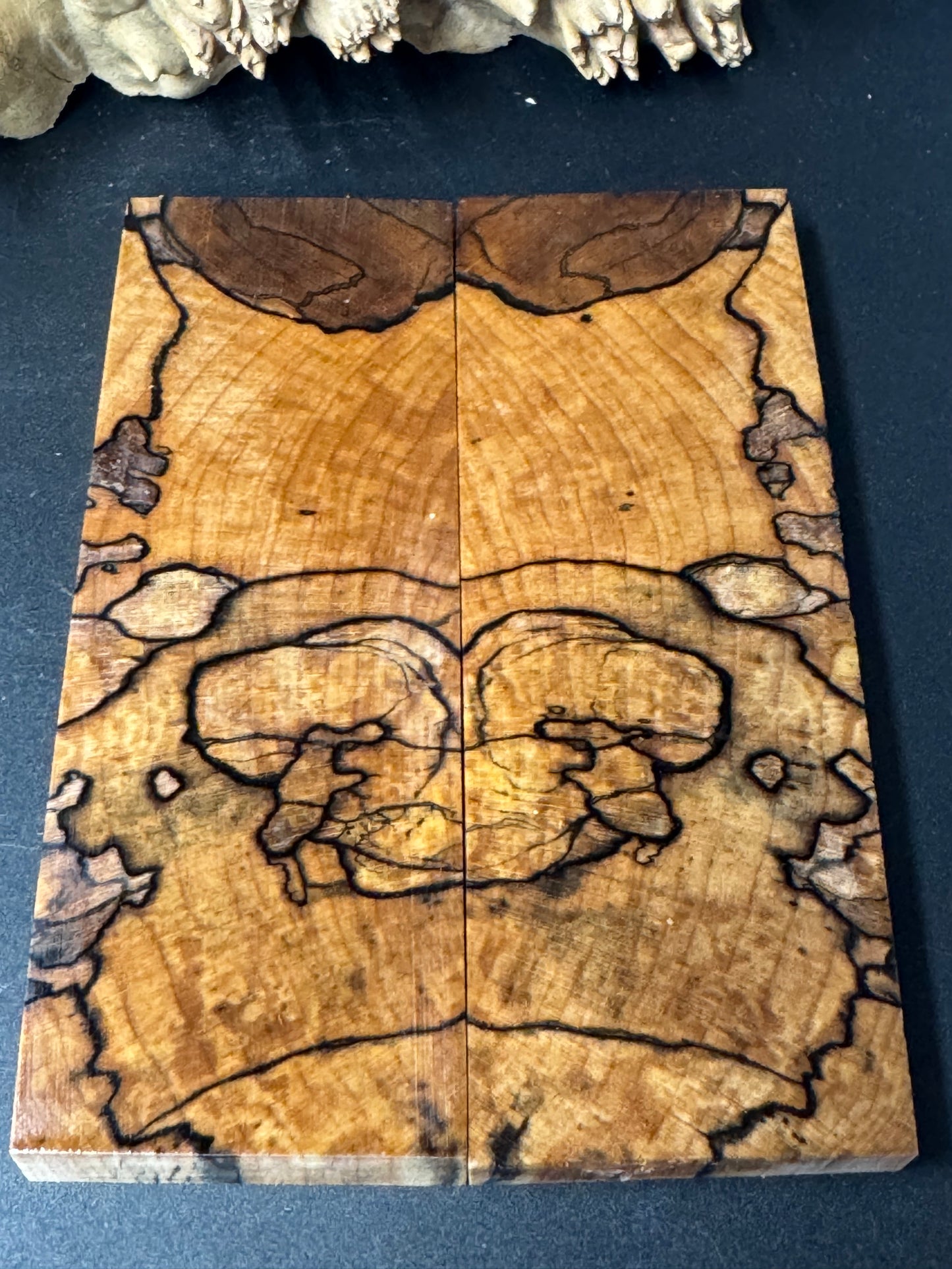 SM15 Stabilized Spalted Sugar Maple Knife Scales 1911 Grips Natural