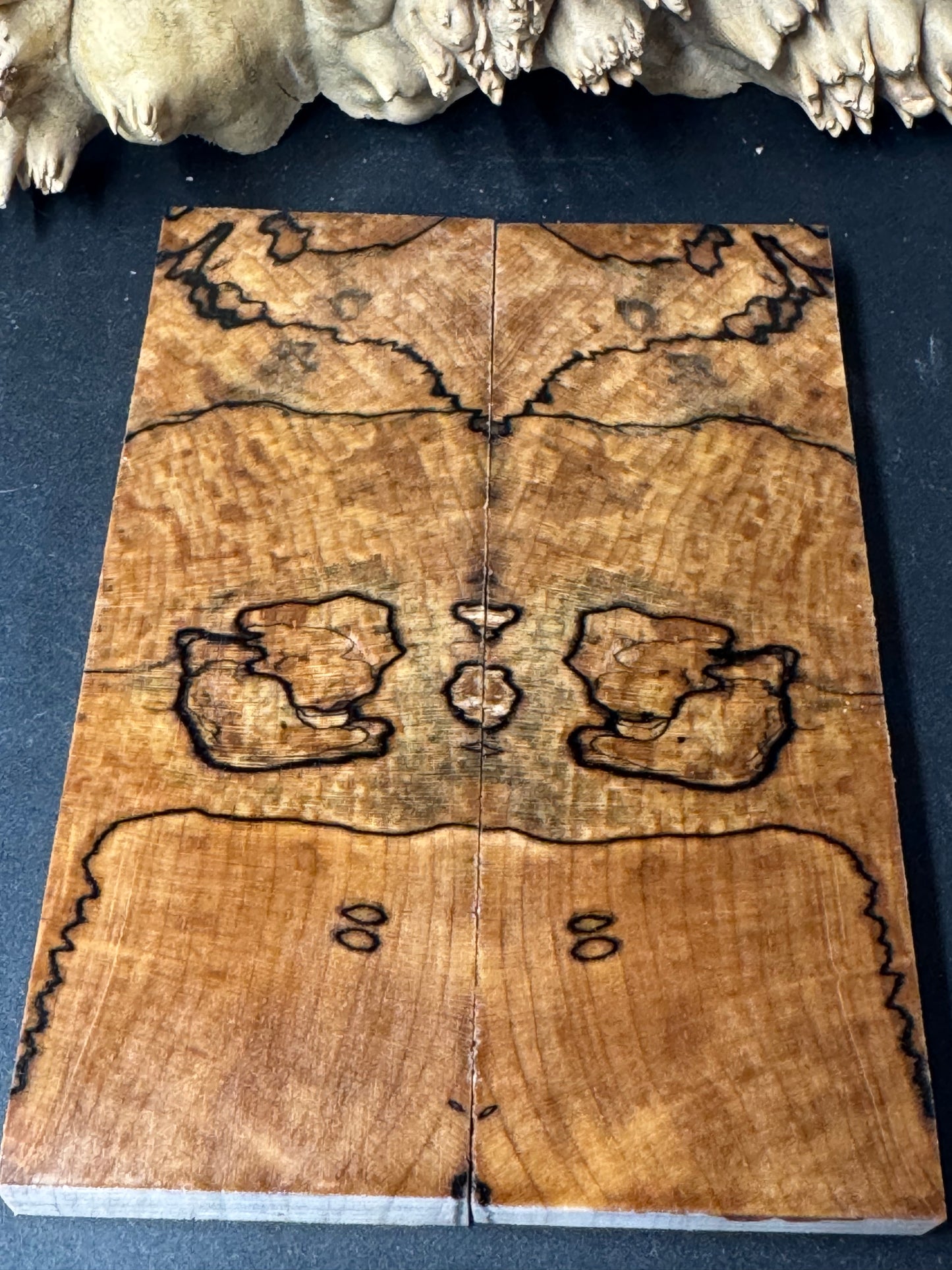 SM16 Stabilized Spalted Sugar Maple Knife Scales 1911 Grips Natural