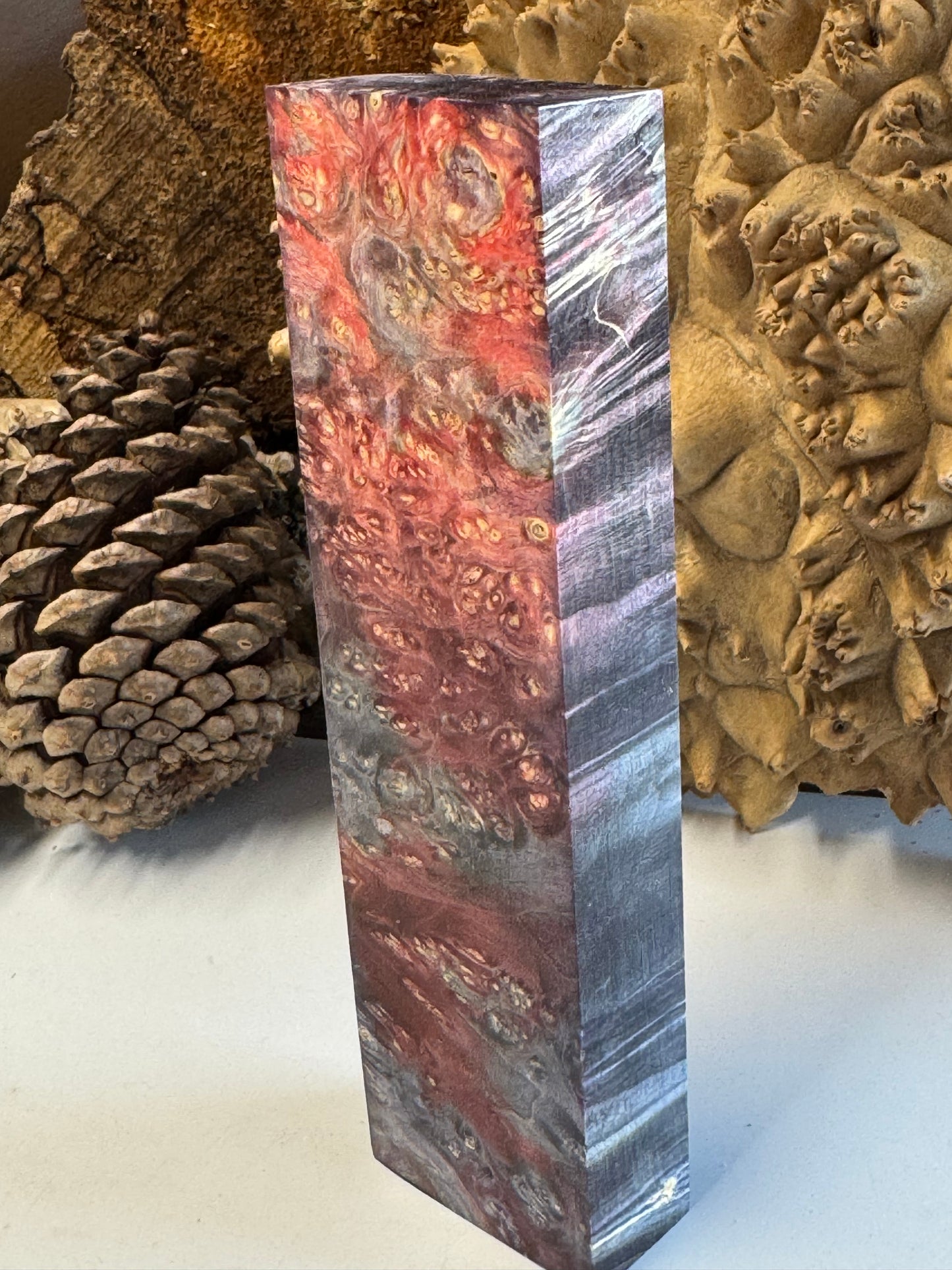 BE72 Stabilized Box Elder Burl Knife Block 1911 Grips Handle Material