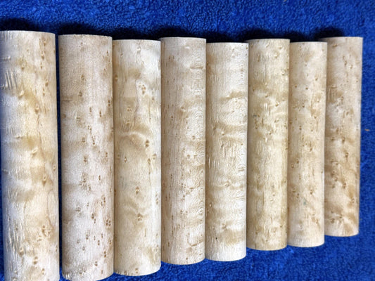 8 - New England Birdseye Sugar Maple Call/Pen Turning rounds AA- 1 1/8 "X 5-1/4"