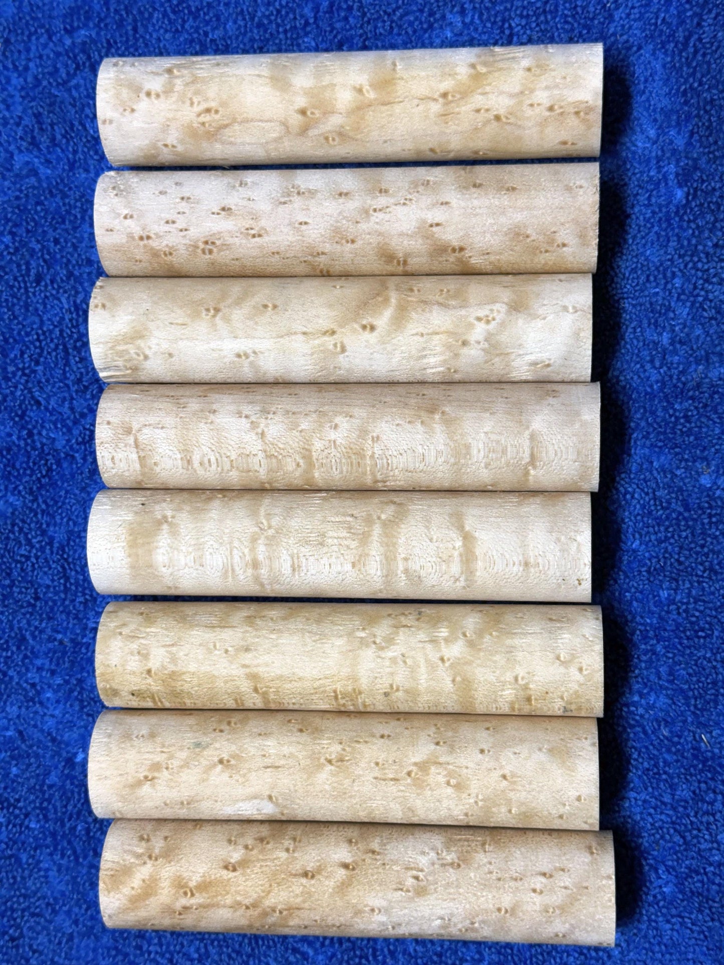 8 - New England Birdseye Sugar Maple Call/Pen Turning rounds AA- 1 1/8 "X 5-1/4"