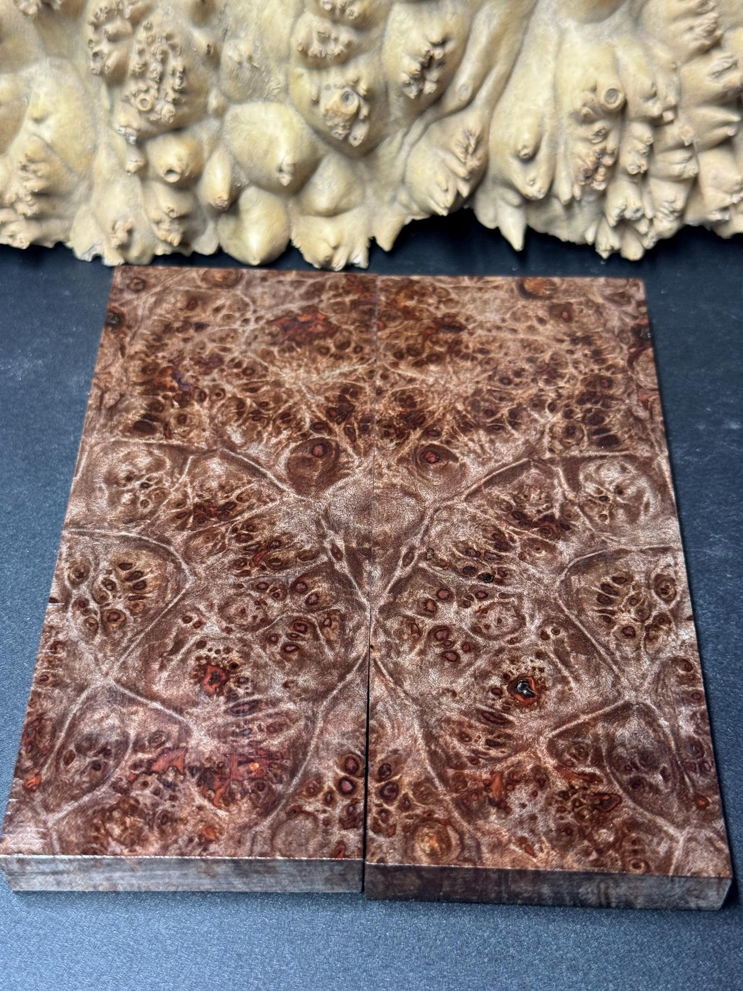 Roasted Stabilized Burl Big Leaf Maple Knife scales/ 1911 Grips RM52
