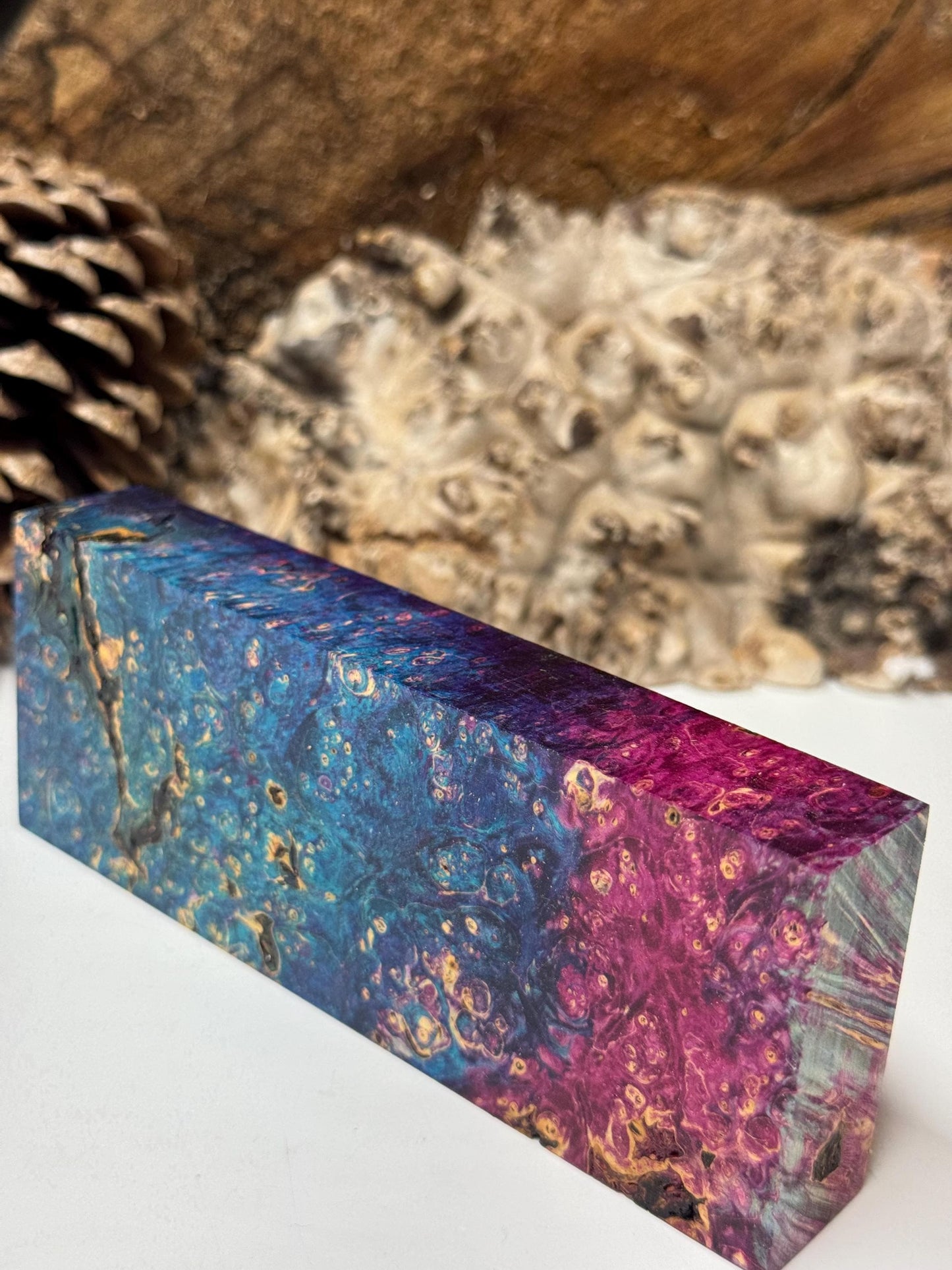Stabilized Box Elder Burl Knife block/ 1911 Grips BE81