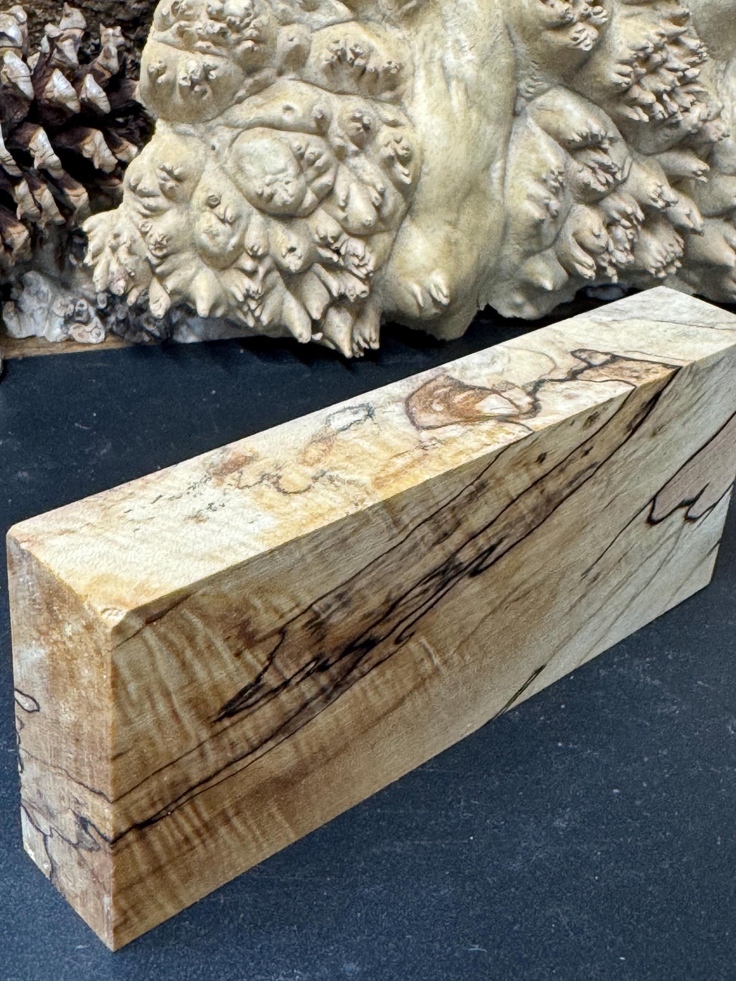 Stabilized Spalted Curley Sugar Maple Knife block/ 1911 Grips SM38