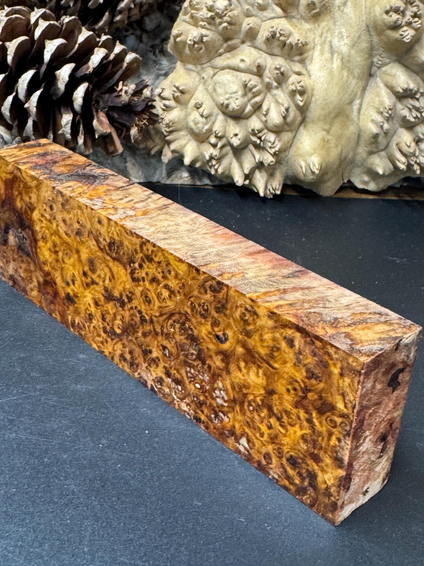 Stabilized Amboyna Burl Turning Block/ 1911 Grips / Knife Block AB8