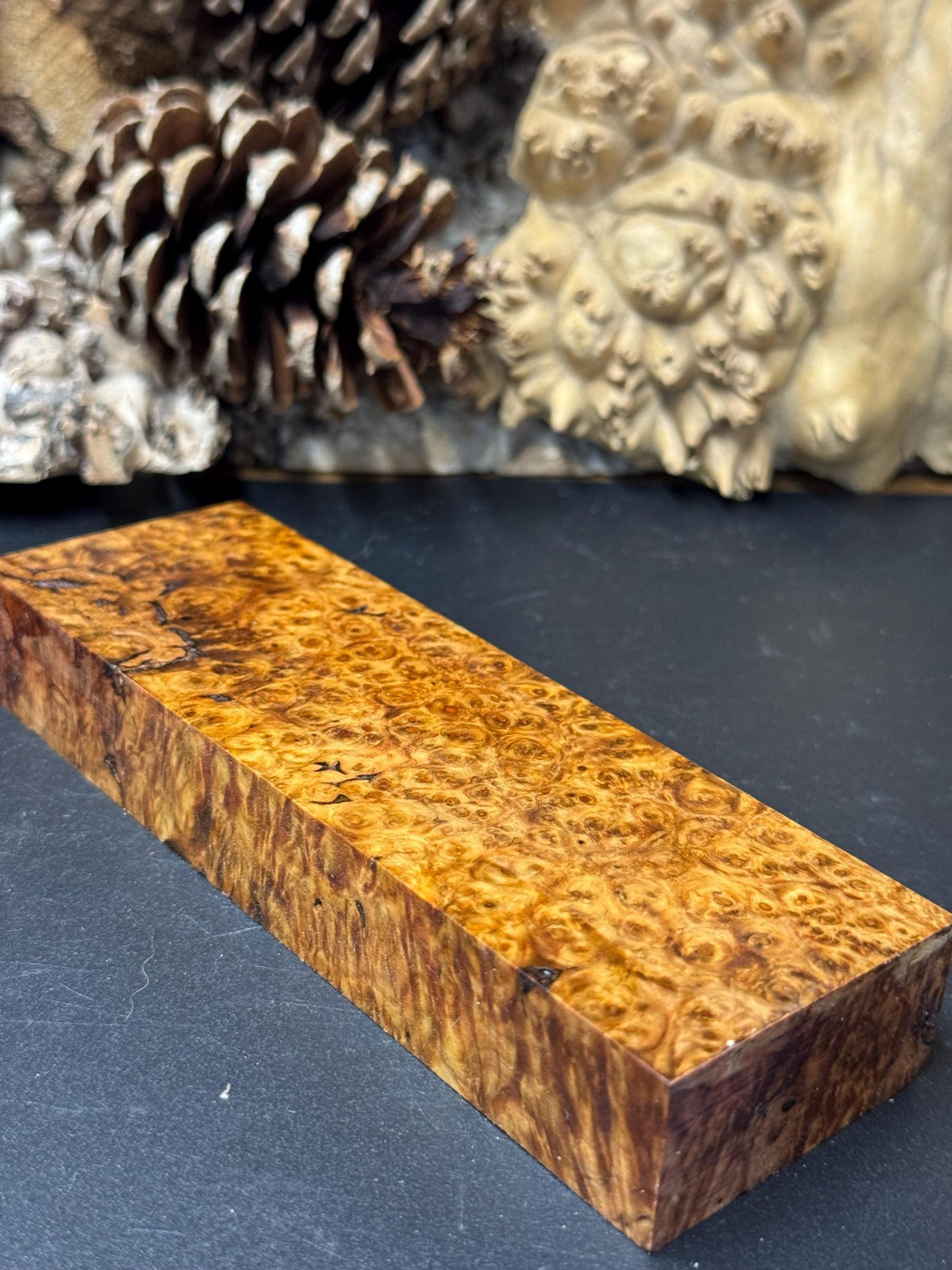Stabilized Amboyna Burl Turning Block/ 1911 Grips / Knife Block AB9