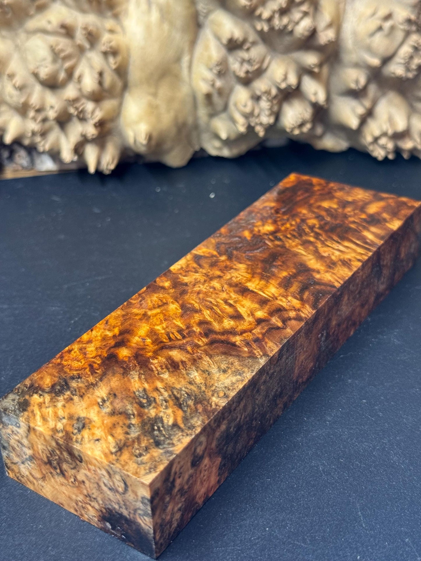 Stabilized Amboyna Burl Turning Block/ 1911 Grips / Knife Block AB4