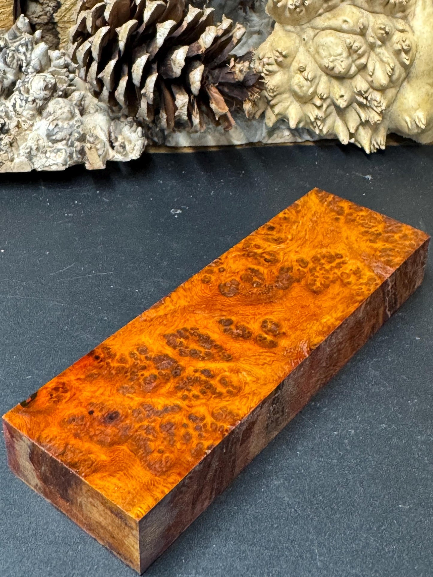 Stabilized Amboyna Burl Turning Block/ 1911 Grips / Knife Block AB18