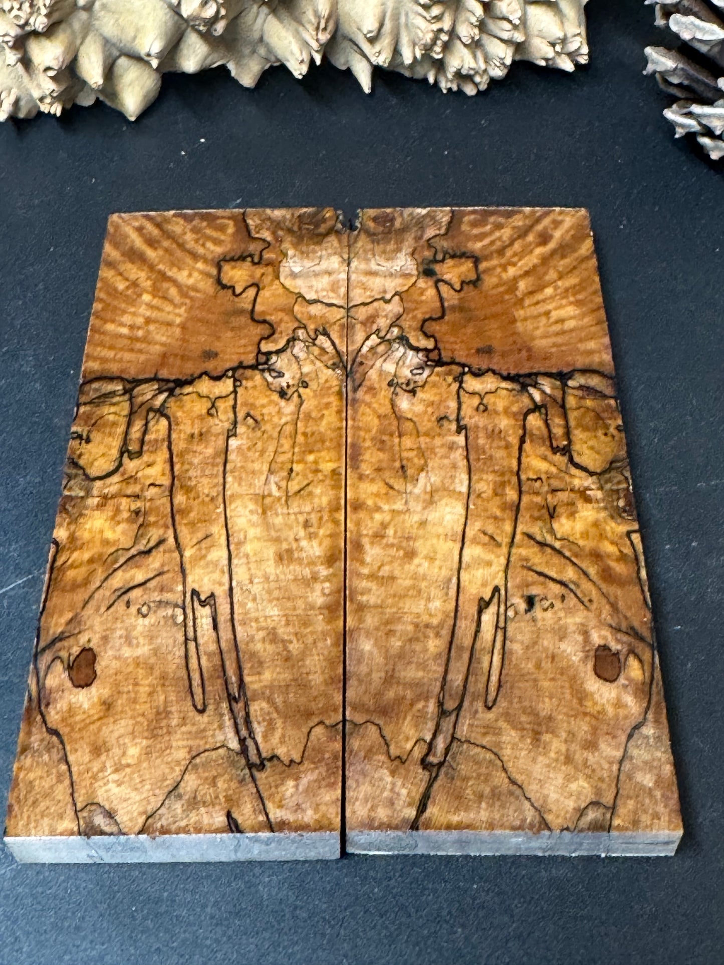 SM3 Stabilized Spalted Sugar Maple Knife Scales 1911 Grips Natural