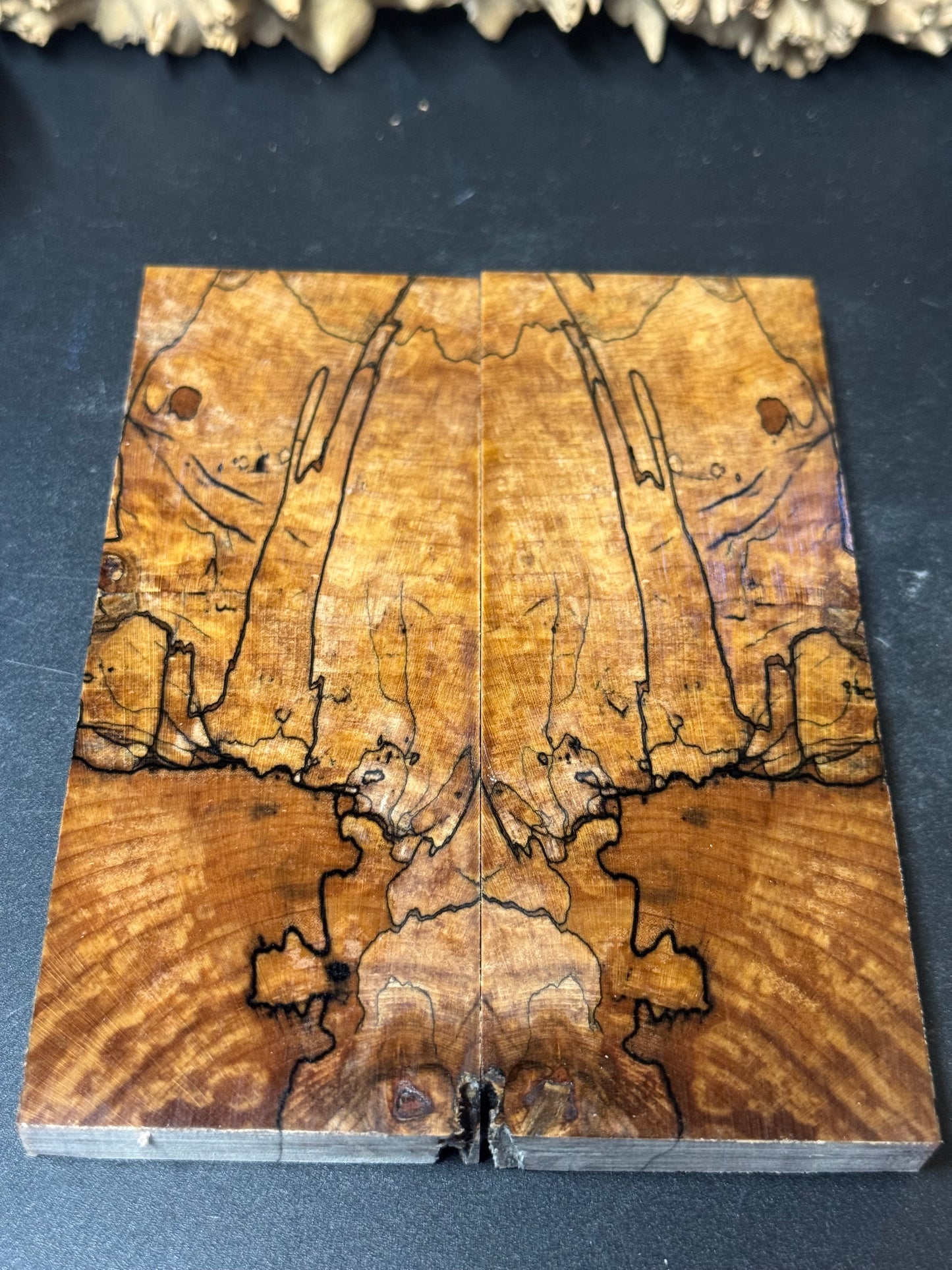SM3 Stabilized Spalted Sugar Maple Knife Scales 1911 Grips Natural