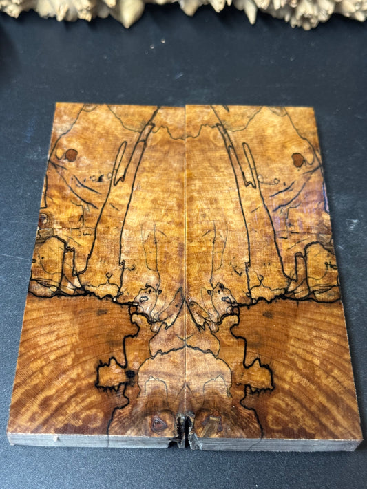SM3 Stabilized Spalted Sugar Maple Knife Scales 1911 Grips Natural