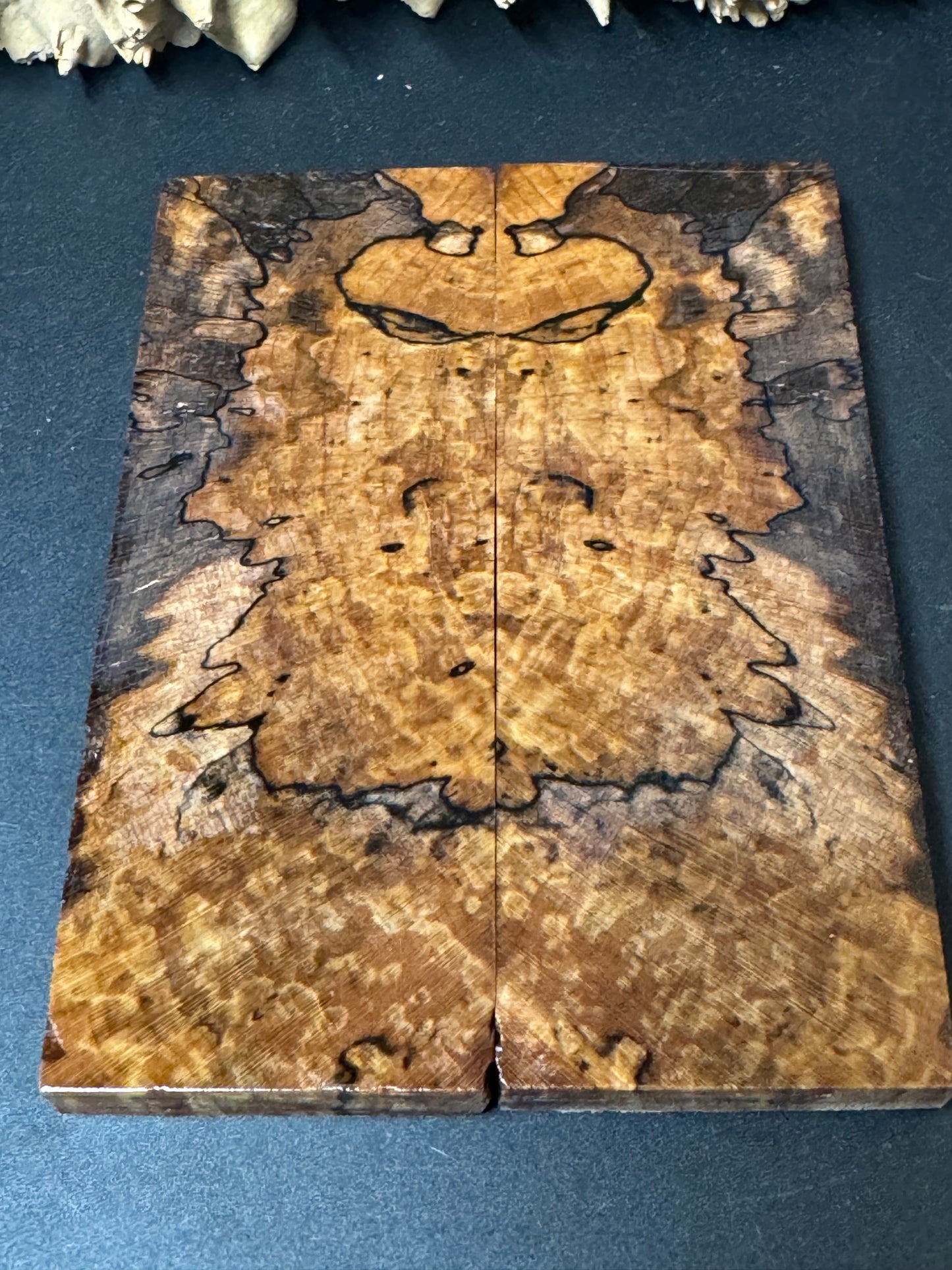 SM4 Stabilized Spalted Sugar Maple Knife Scales 1911 Grips Natural