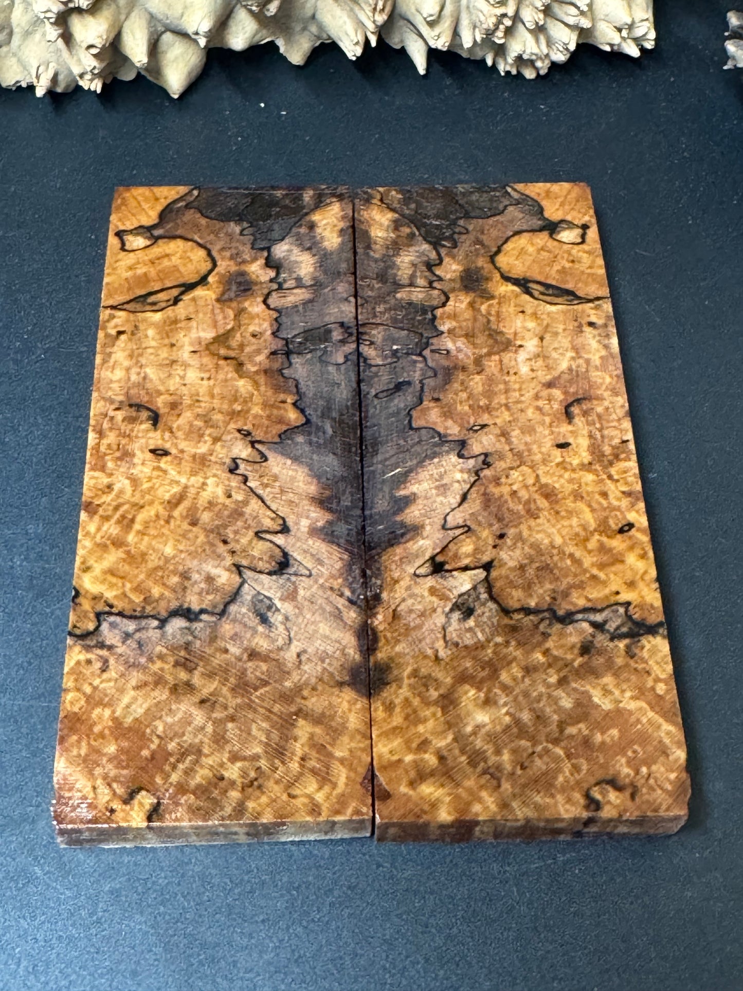 SM4 Stabilized Spalted Sugar Maple Knife Scales 1911 Grips Natural