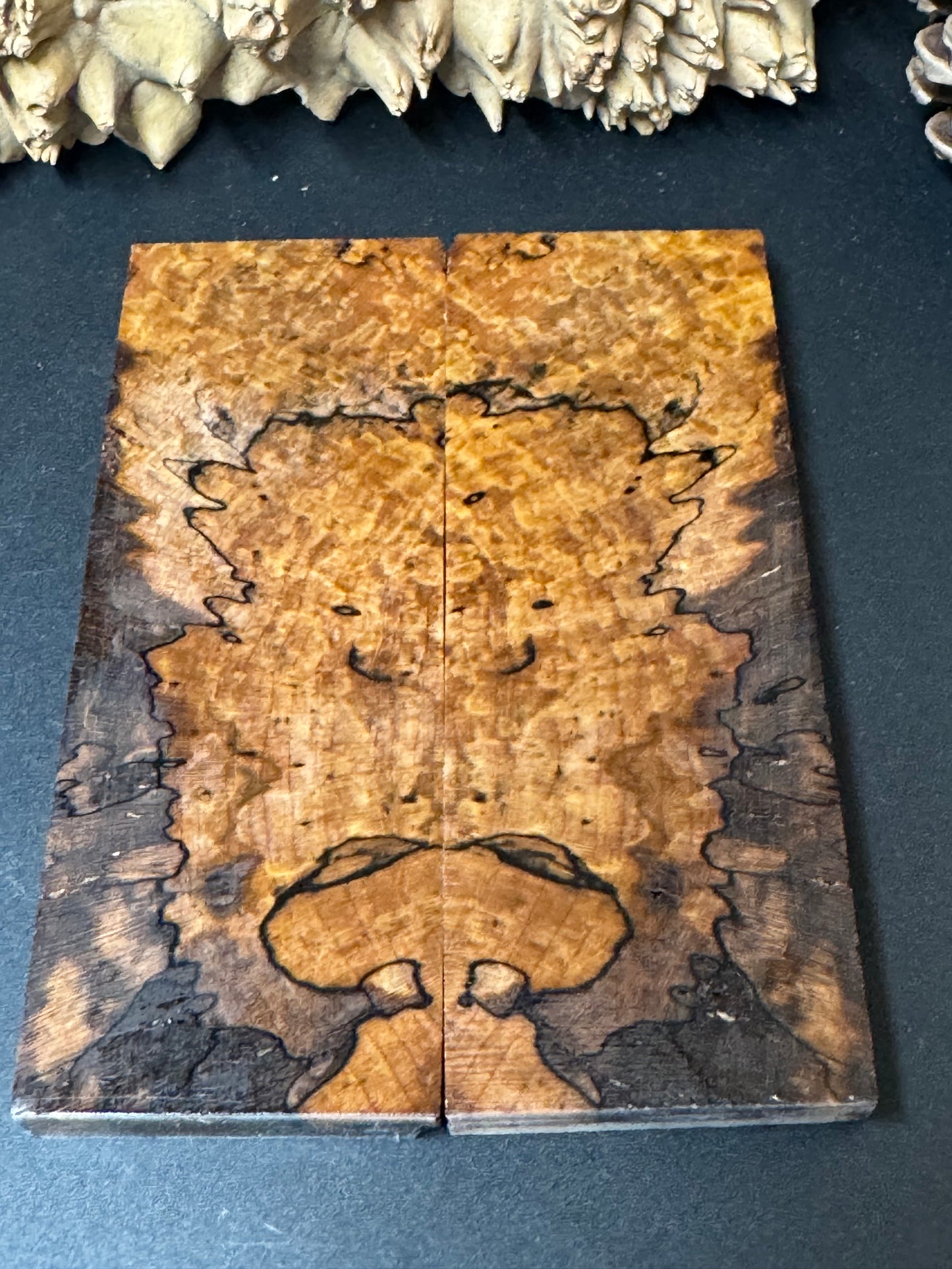 SM4 Stabilized Spalted Sugar Maple Knife Scales 1911 Grips Natural