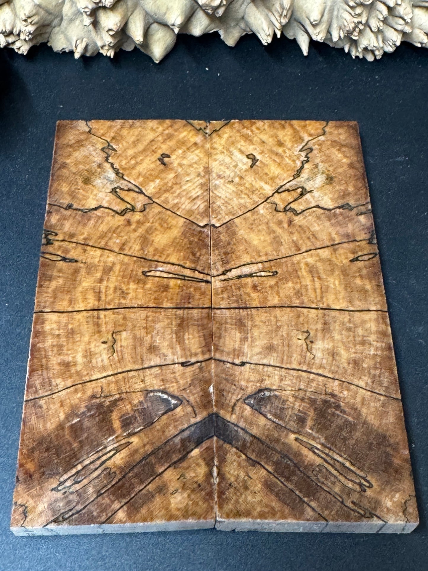SM6 Stabilized Spalted Sugar Maple Knife Scales 1911 Grips Natural