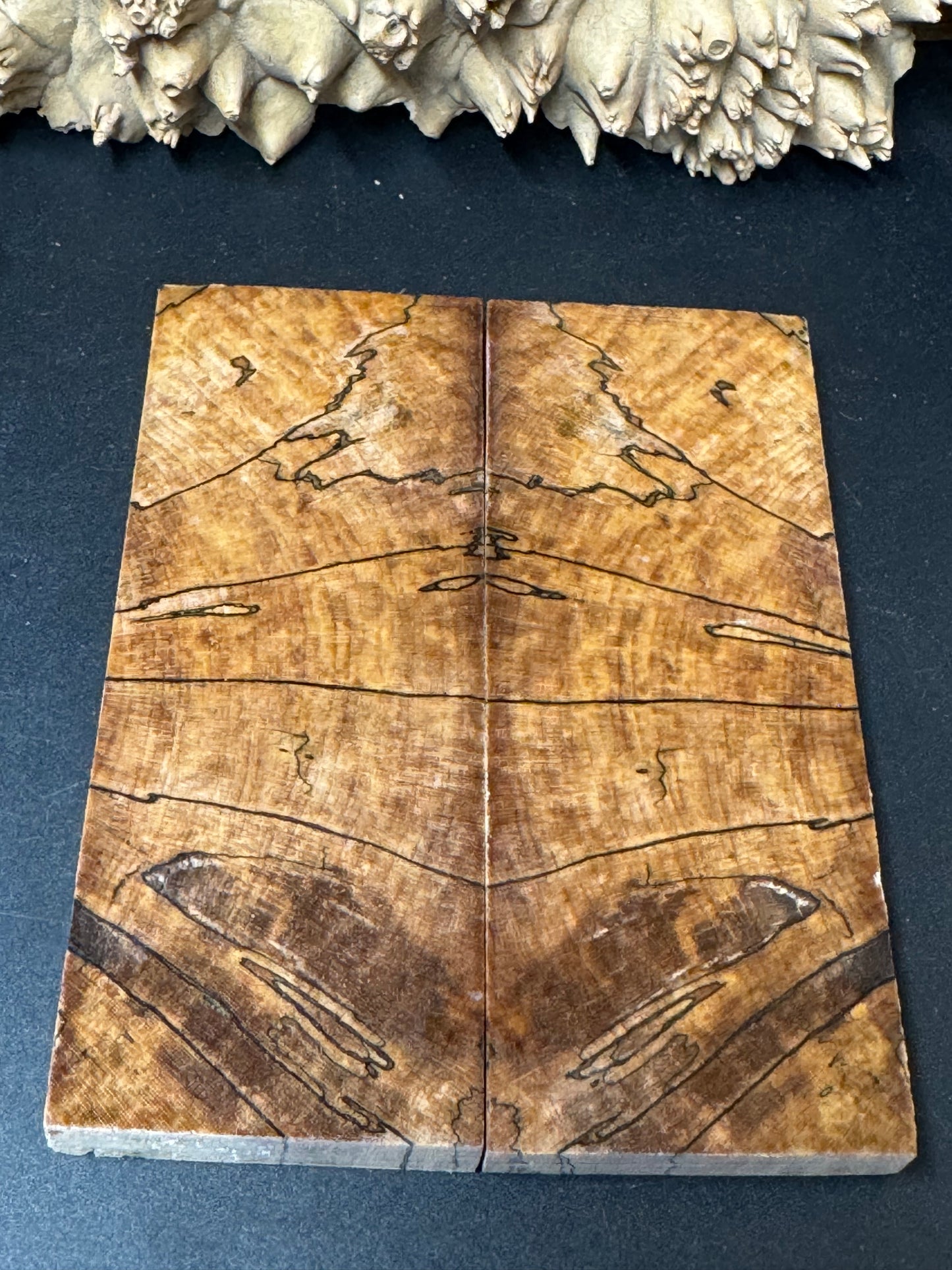 SM6 Stabilized Spalted Sugar Maple Knife Scales 1911 Grips Natural
