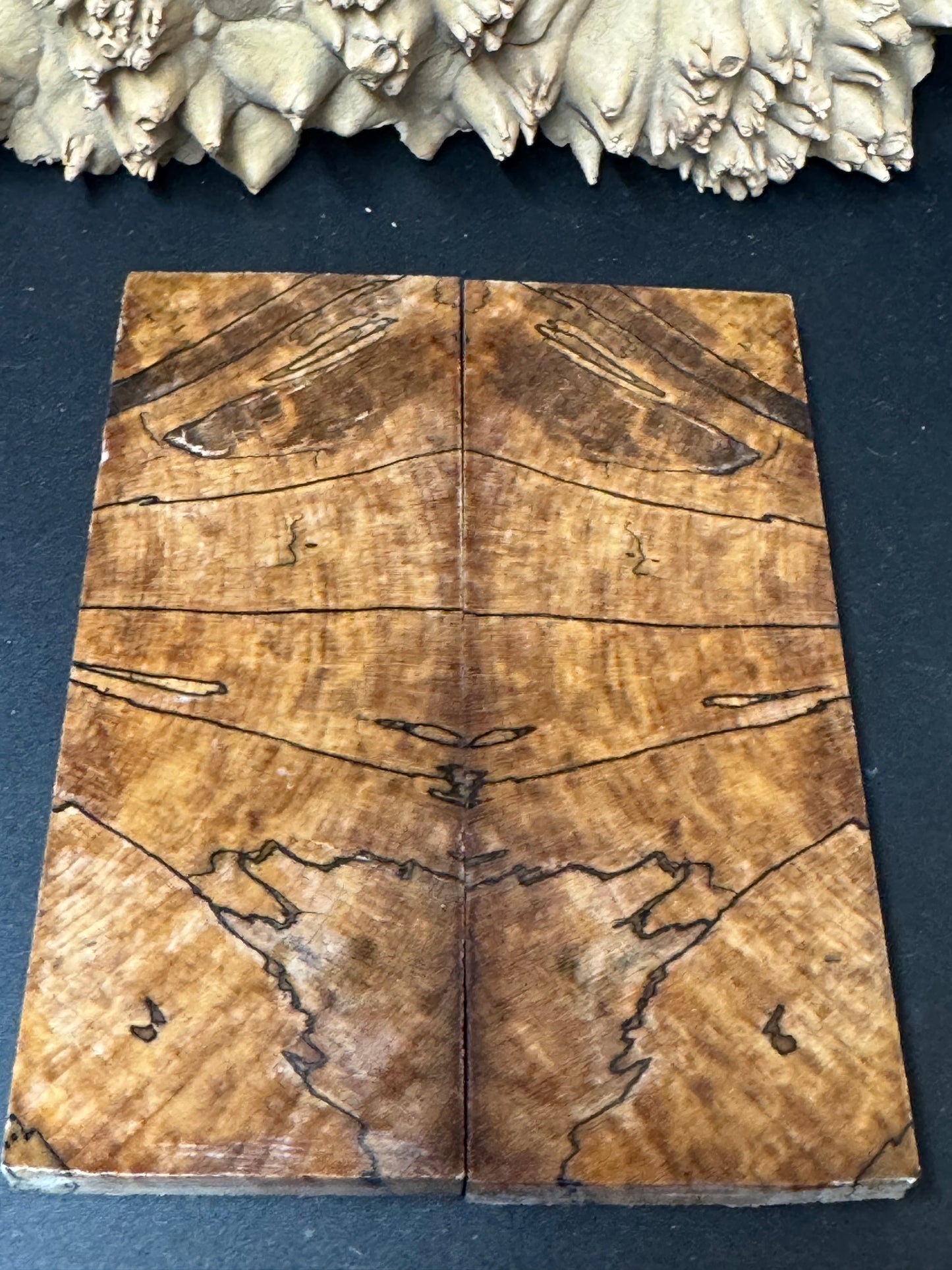 SM6 Stabilized Spalted Sugar Maple Knife Scales 1911 Grips Natural