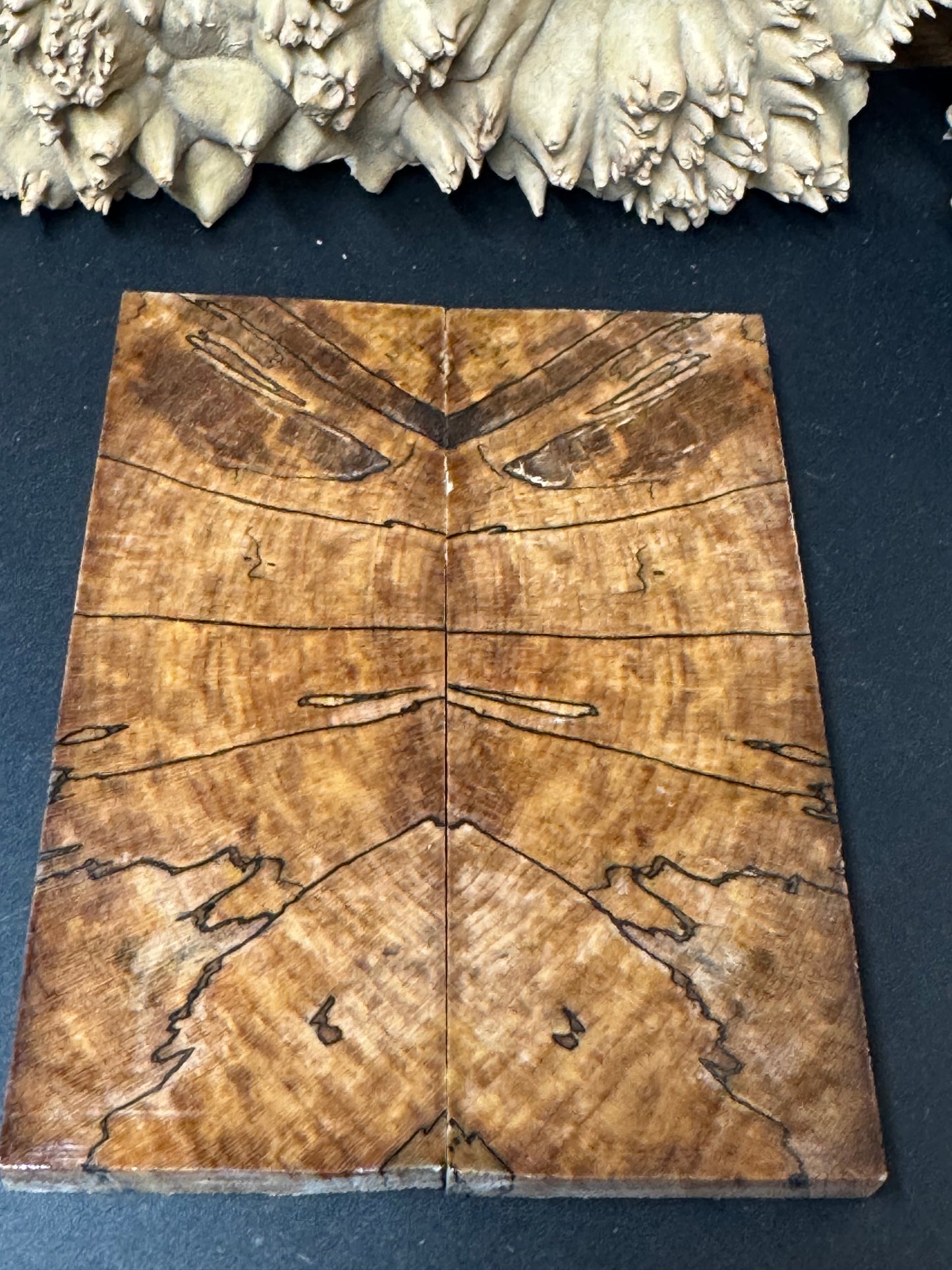SM6 Stabilized Spalted Sugar Maple Knife Scales 1911 Grips Natural
