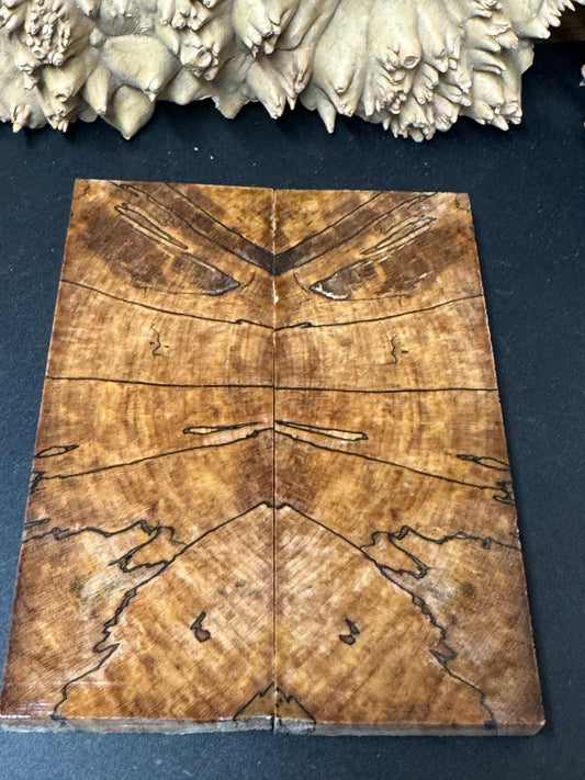 SM6 Stabilized Spalted Sugar Maple Knife Scales 1911 Grips Natural