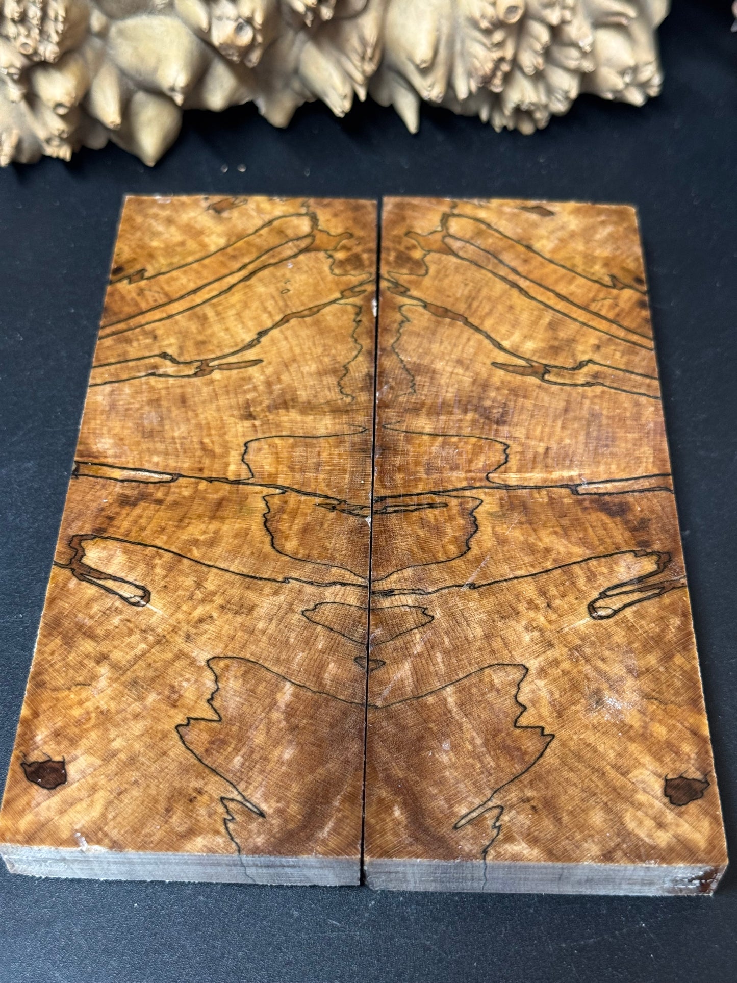 SM7 Stabilized Spalted Sugar Maple Knife Scales 1911 Grips Natural
