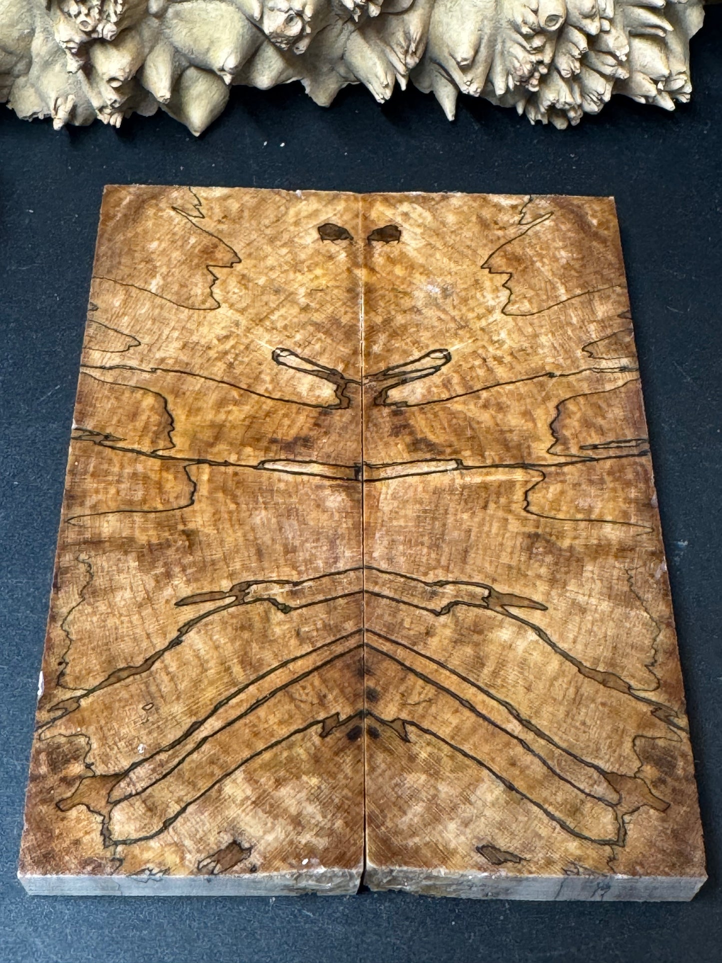 SM7 Stabilized Spalted Sugar Maple Knife Scales 1911 Grips Natural