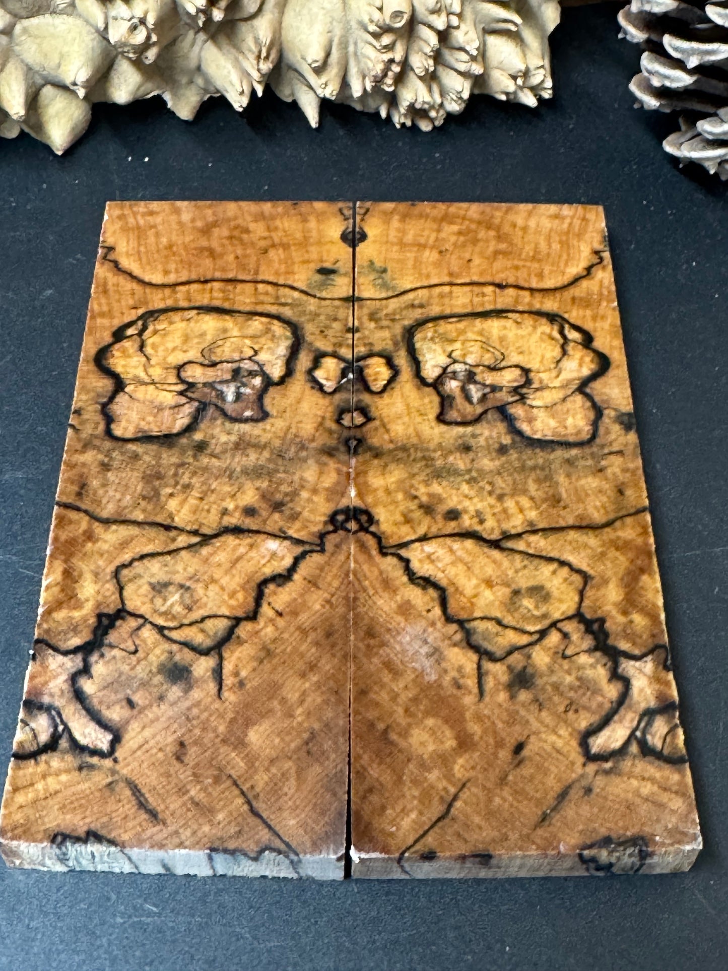 SM8 Stabilized Spalted Sugar Maple Knife Scales 1911 Grips Natural