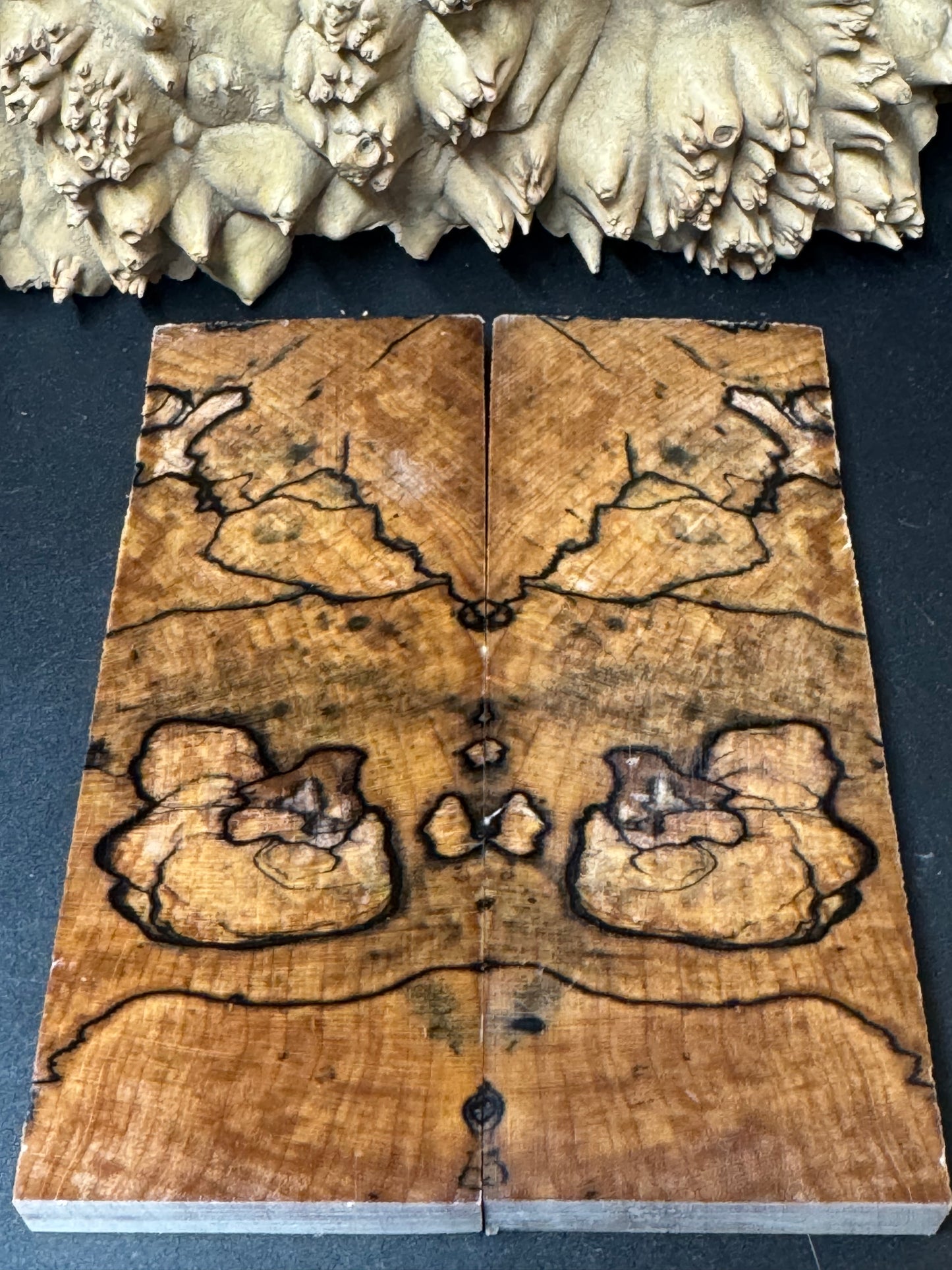 SM8 Stabilized Spalted Sugar Maple Knife Scales 1911 Grips Natural