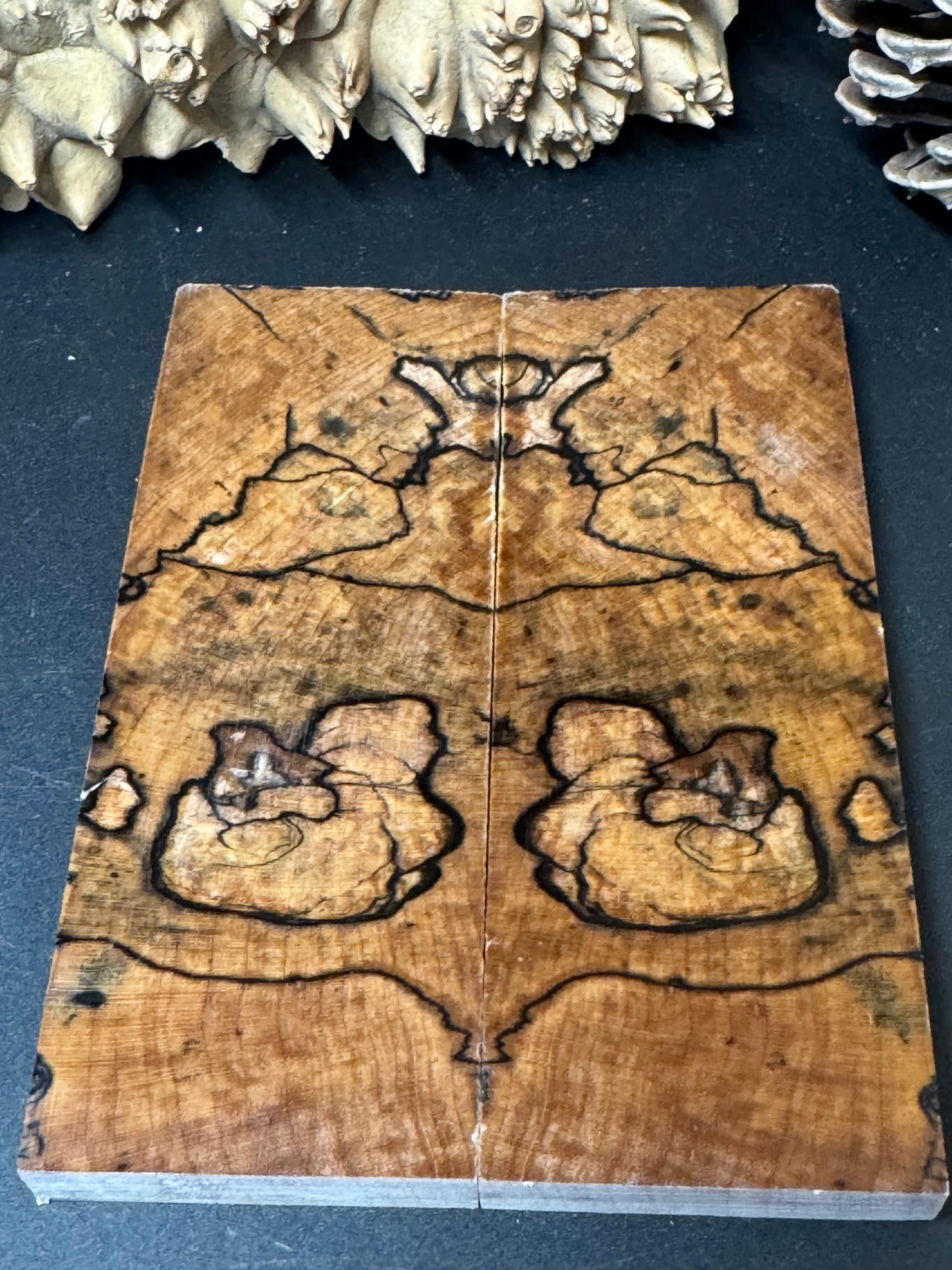 SM8 Stabilized Spalted Sugar Maple Knife Scales 1911 Grips Natural