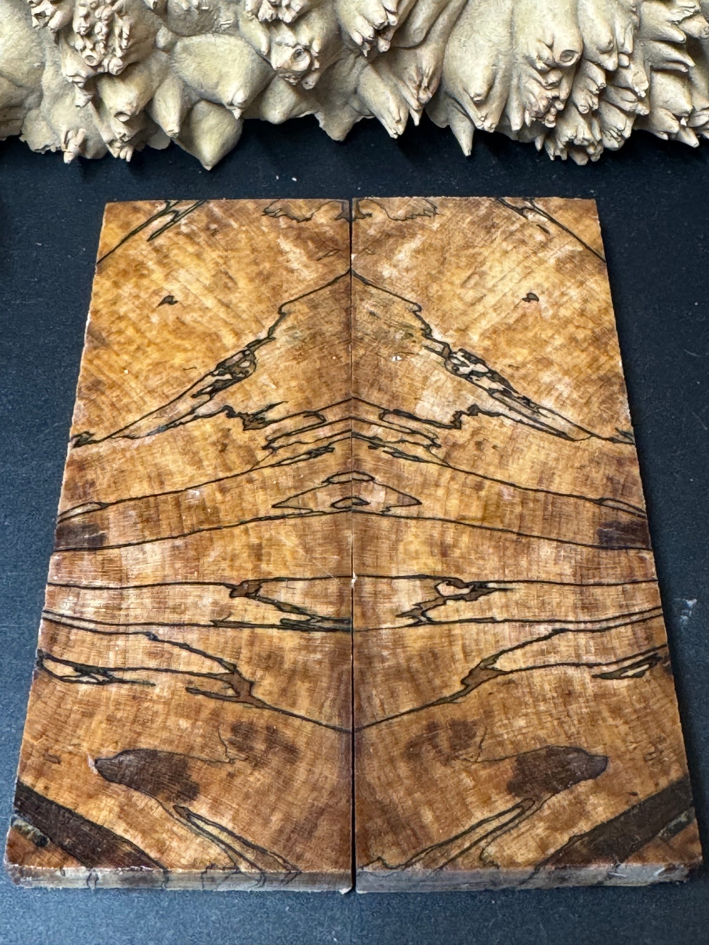 SM9 Stabilized Spalted Sugar Maple Knife Scales 1911 Grips Natural