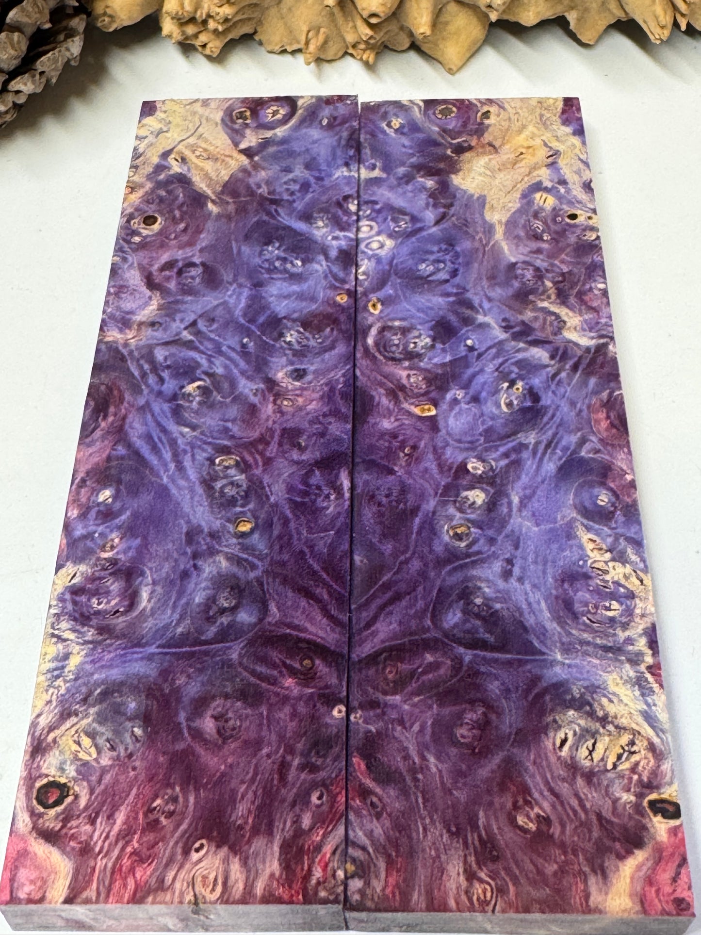 BE2 Stabilized Box Elder Burl Knife Scales / 1911 Grips – Premium Burl Wood Handle Material