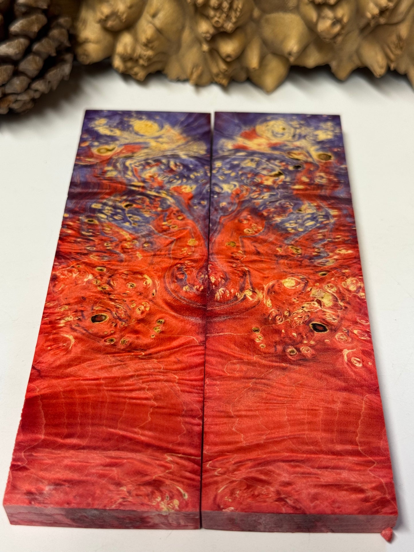 BE3 Stabilized Box Elder Burl Knife Scales / 1911 Grips – Premium Burl Wood Handle Material