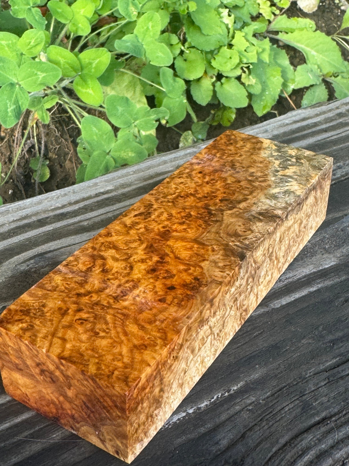 AB3 Stabilized Amboyna Burl – Knife Handle, 1911 Grip & Turning Blank