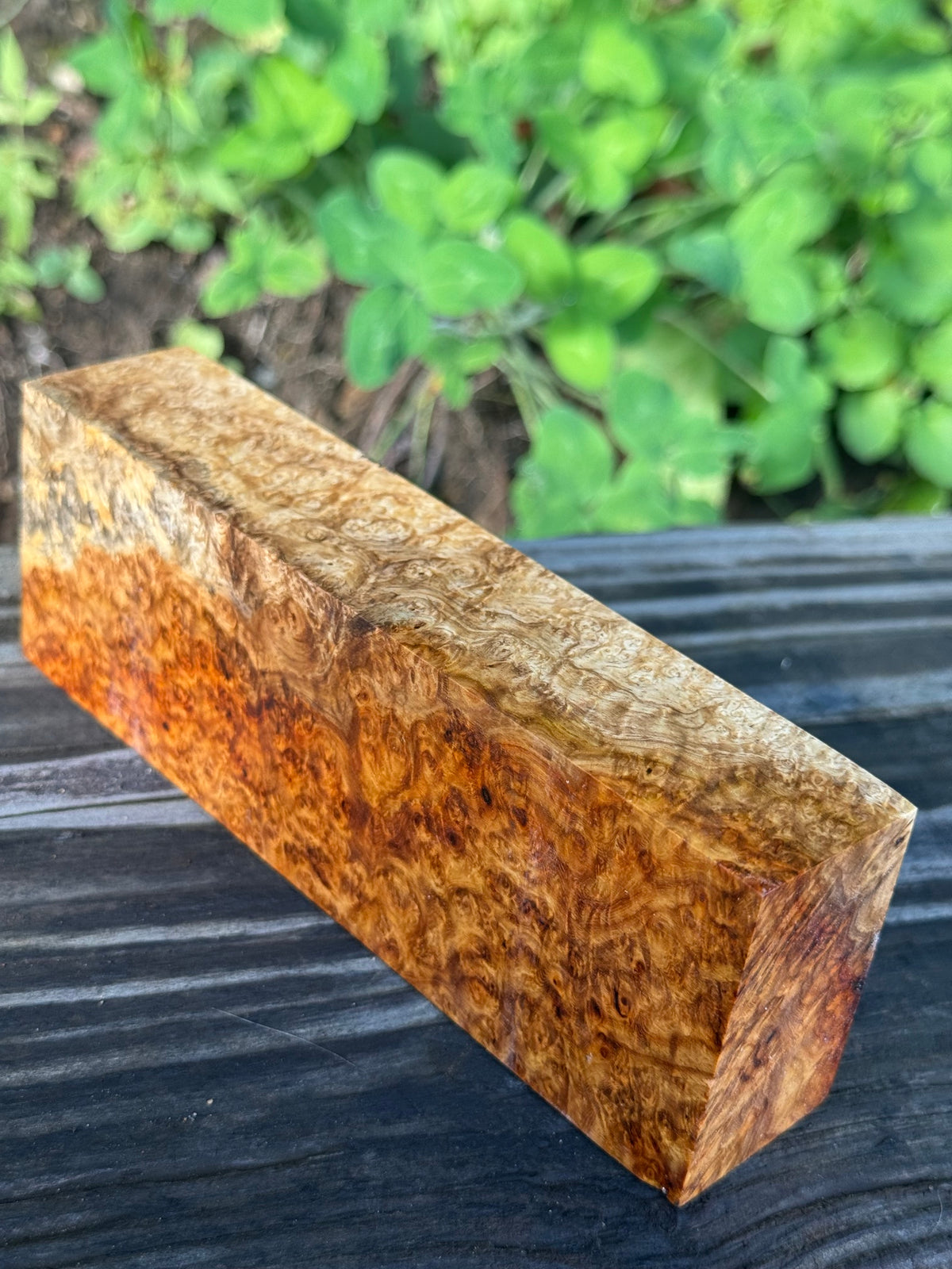 AB3 Stabilized Amboyna Burl – Knife Handle, 1911 Grip & Turning Blank