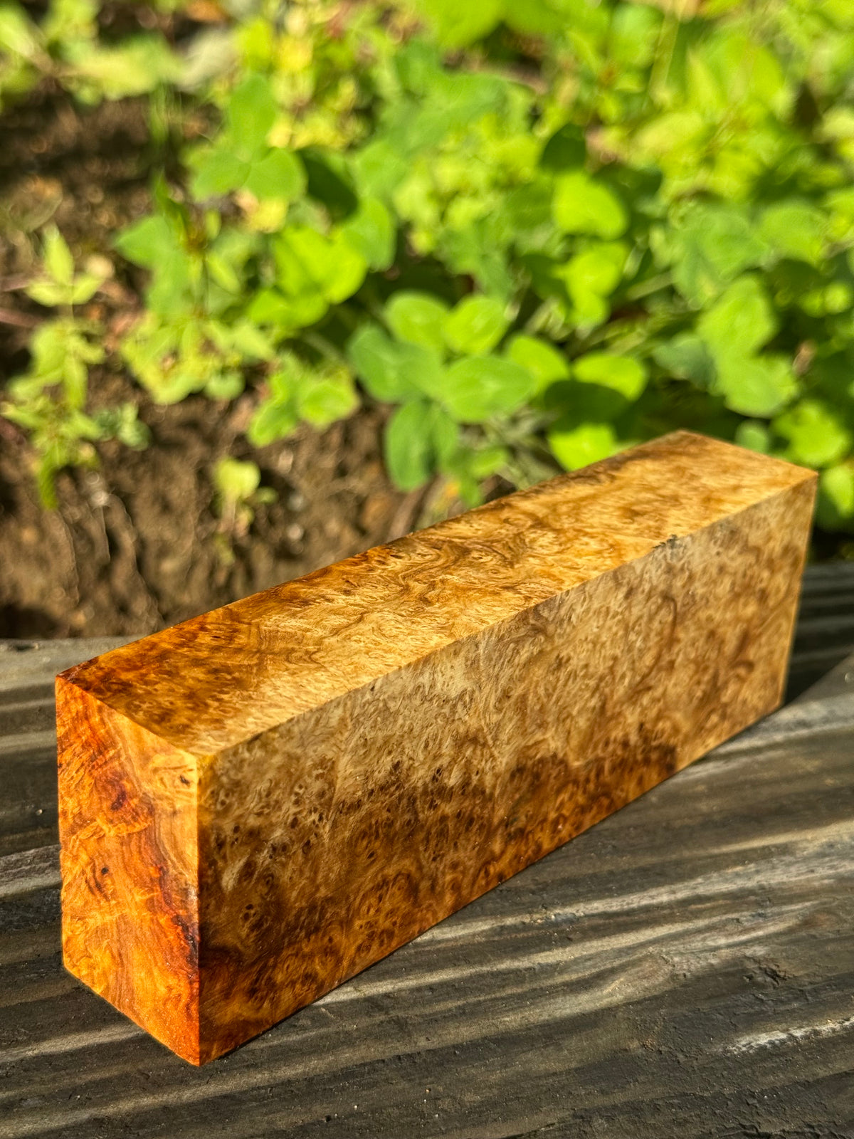 AB3 Stabilized Amboyna Burl – Knife Handle, 1911 Grip & Turning Blank