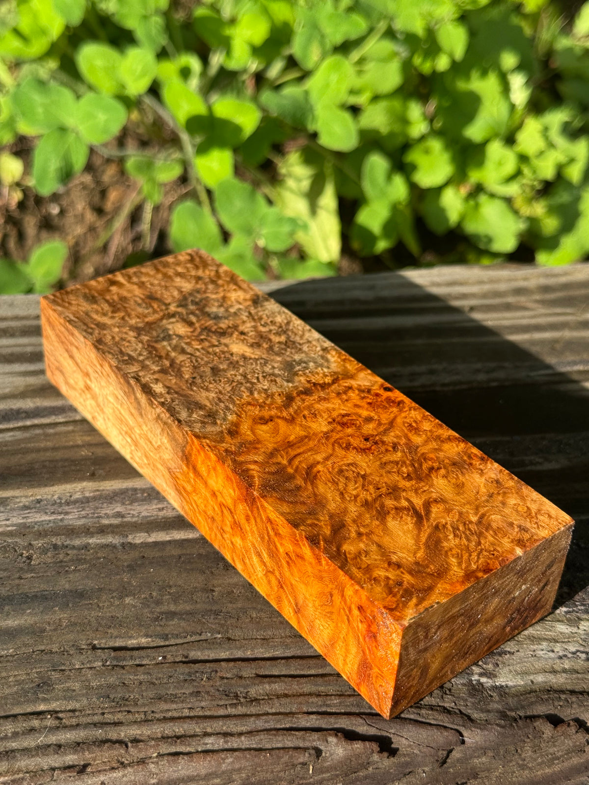 AB4 Stabilized Amboyna Burl – Knife Handle, 1911 Grip & Turning Blank