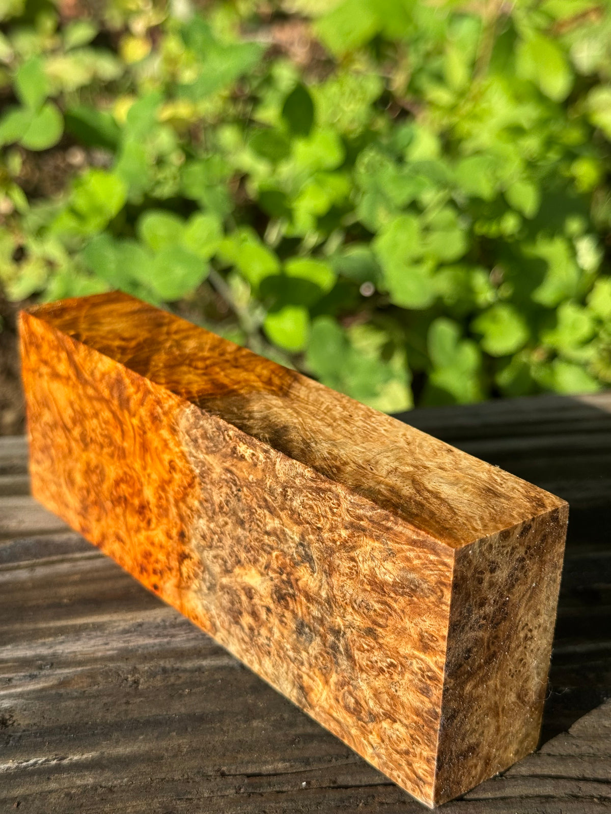 AB4 Stabilized Amboyna Burl – Knife Handle, 1911 Grip & Turning Blank
