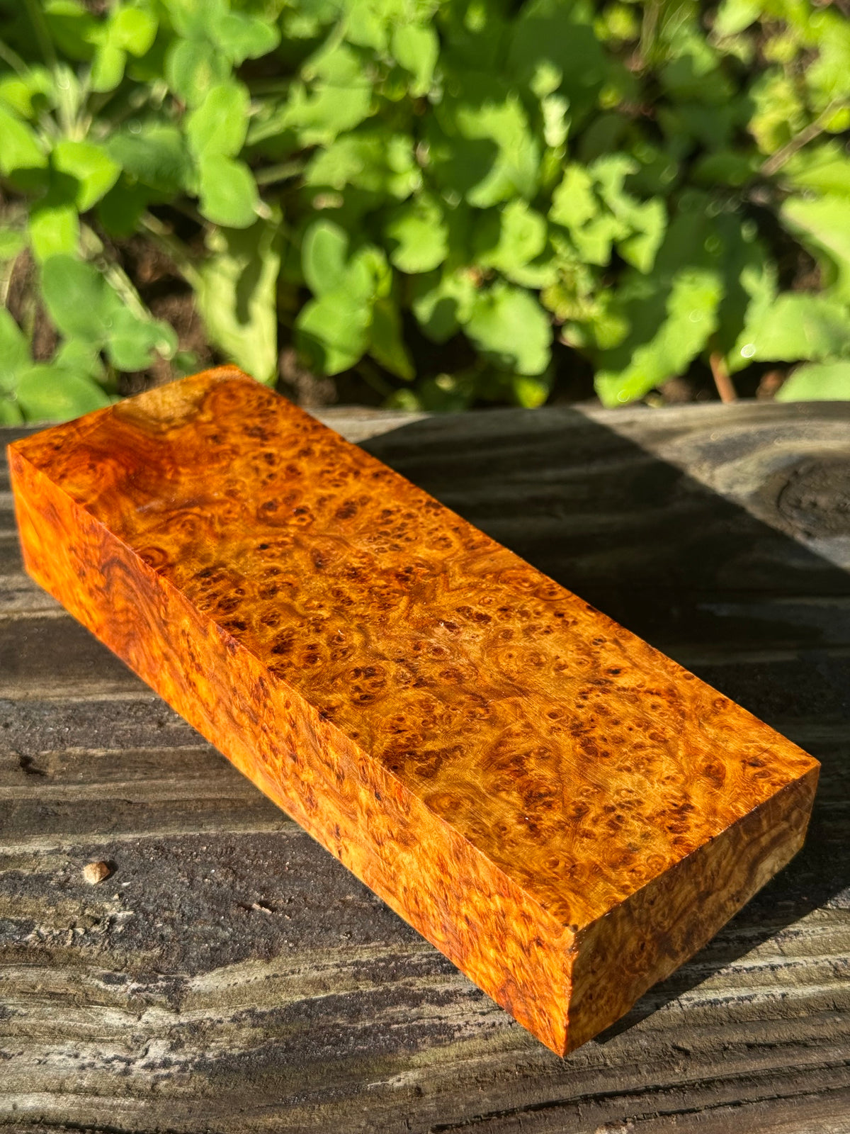 AB5 Stabilized Amboyna Burl – Knife Handle, 1911 Grip & Turning Blank