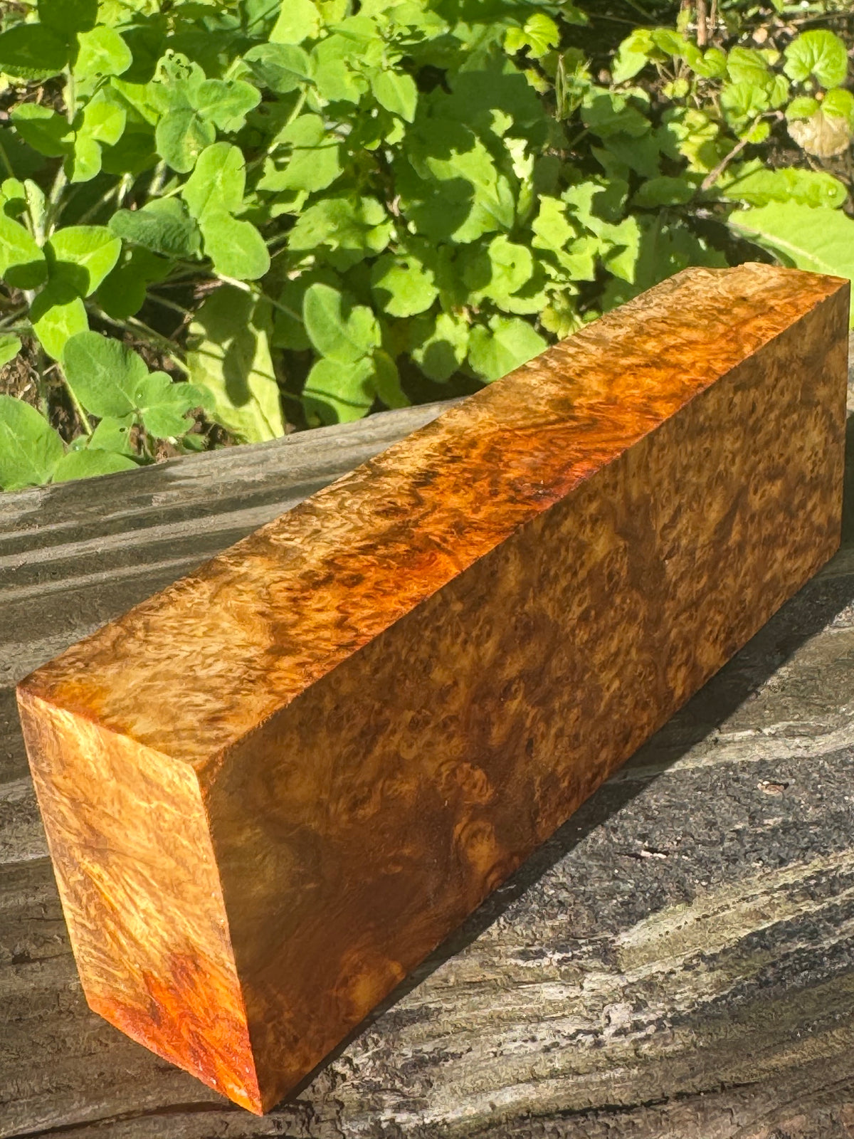 AB5 Stabilized Amboyna Burl – Knife Handle, 1911 Grip & Turning Blank