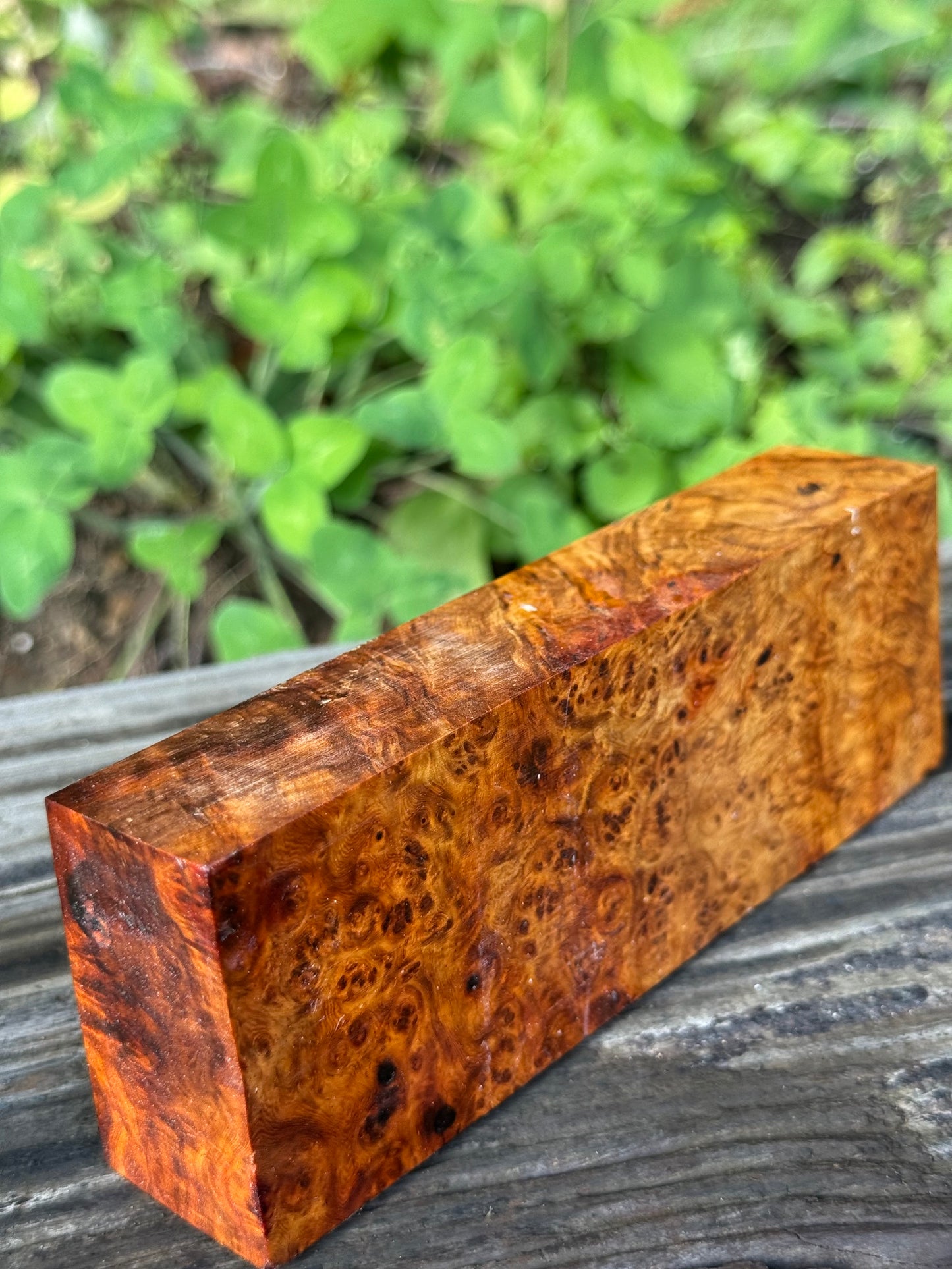 AB8 Stabilized Amboyna Burl – Knife Handle, 1911 Grip & Turning Blank