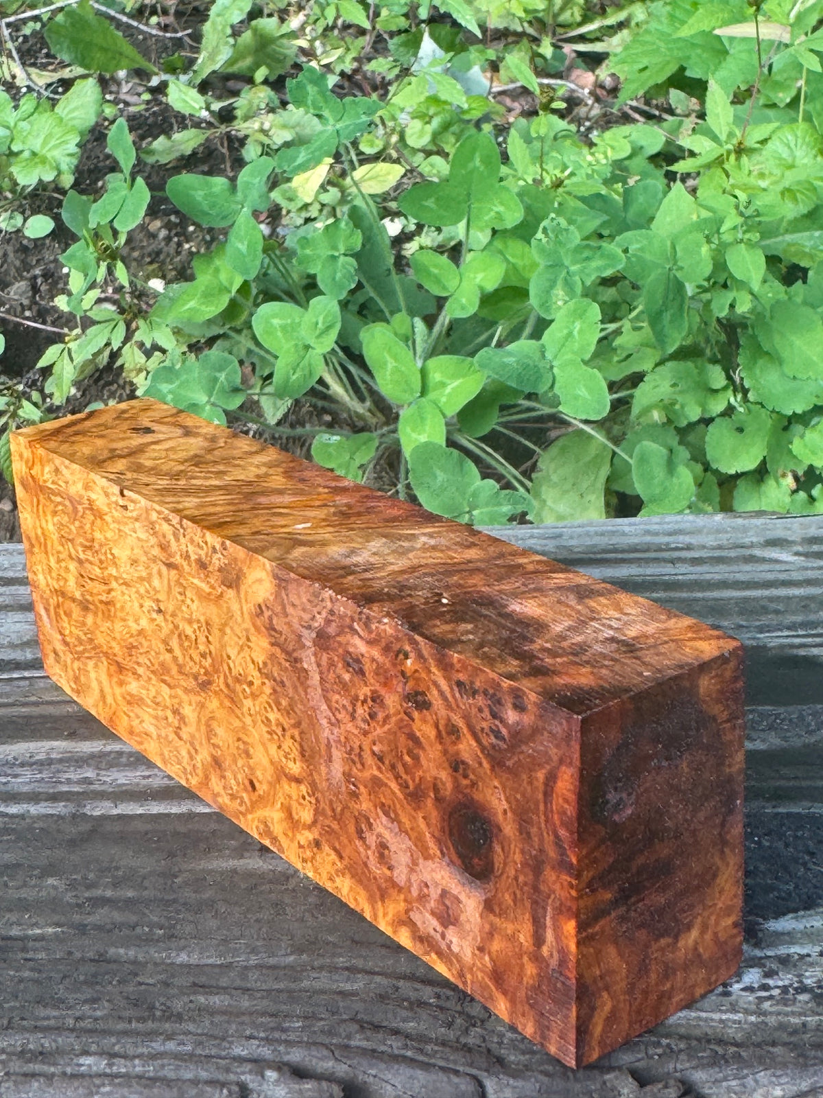 AB8 Stabilized Amboyna Burl – Knife Handle, 1911 Grip & Turning Blank