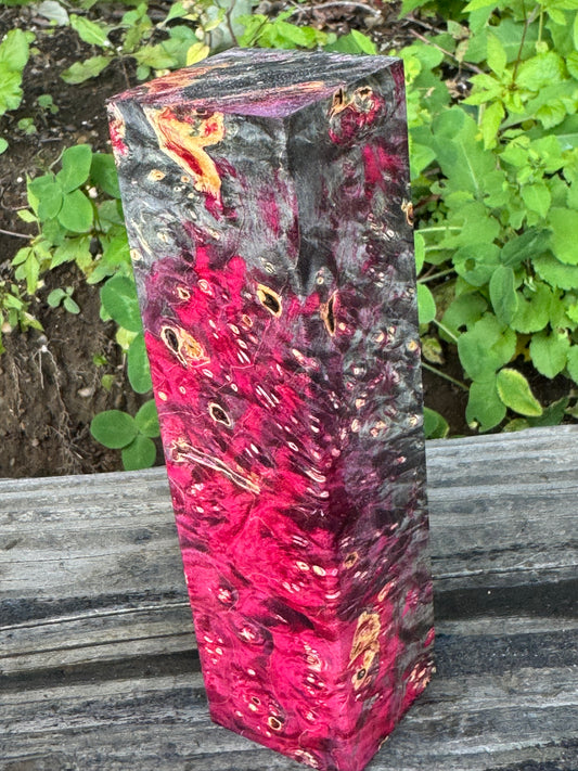 BE82 Stabilized Box Elder Burl Block  Knife scales/Grips/ Game Call/Turning